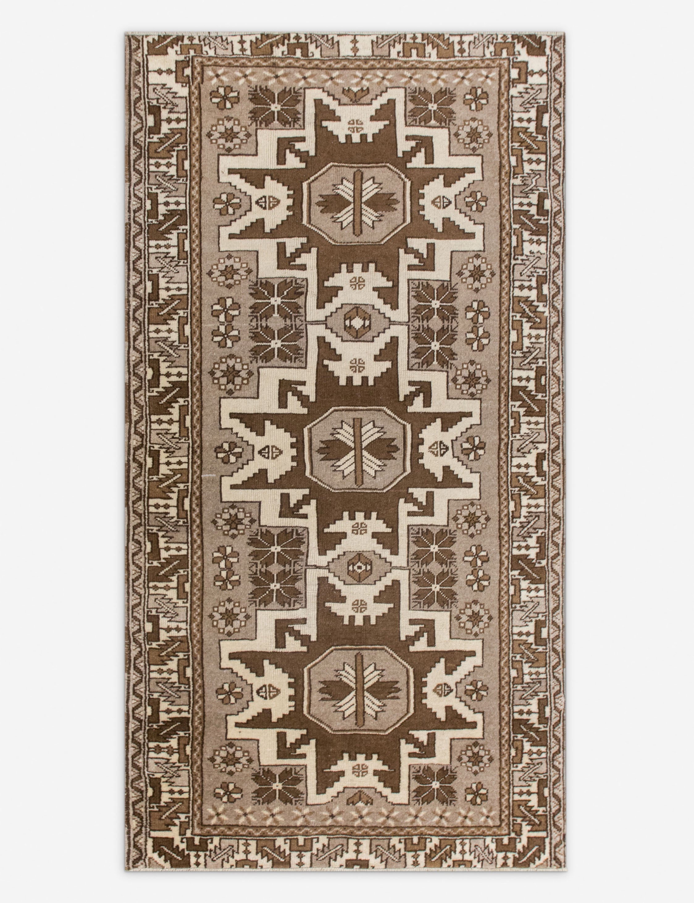 Lulu and Georgia Vintage Turkish Hand-Knotted Wool Rug No. 553, 3'4" x 6'3"