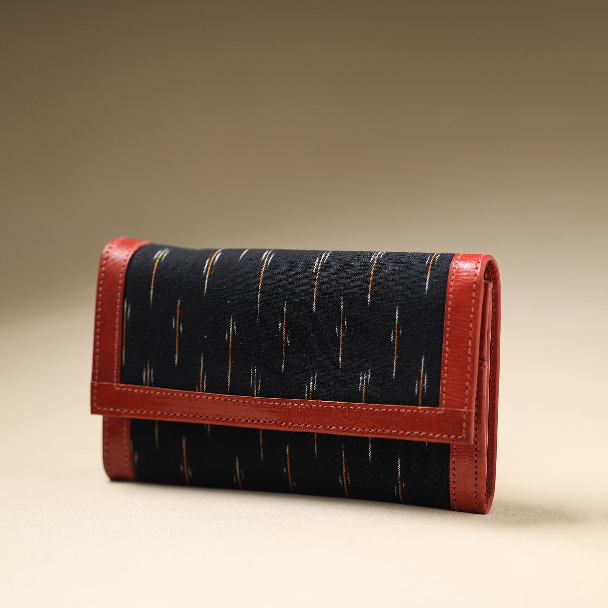 ASALKAAR Black - Handcrafted Ikat Weave Leather Wallet - view 2