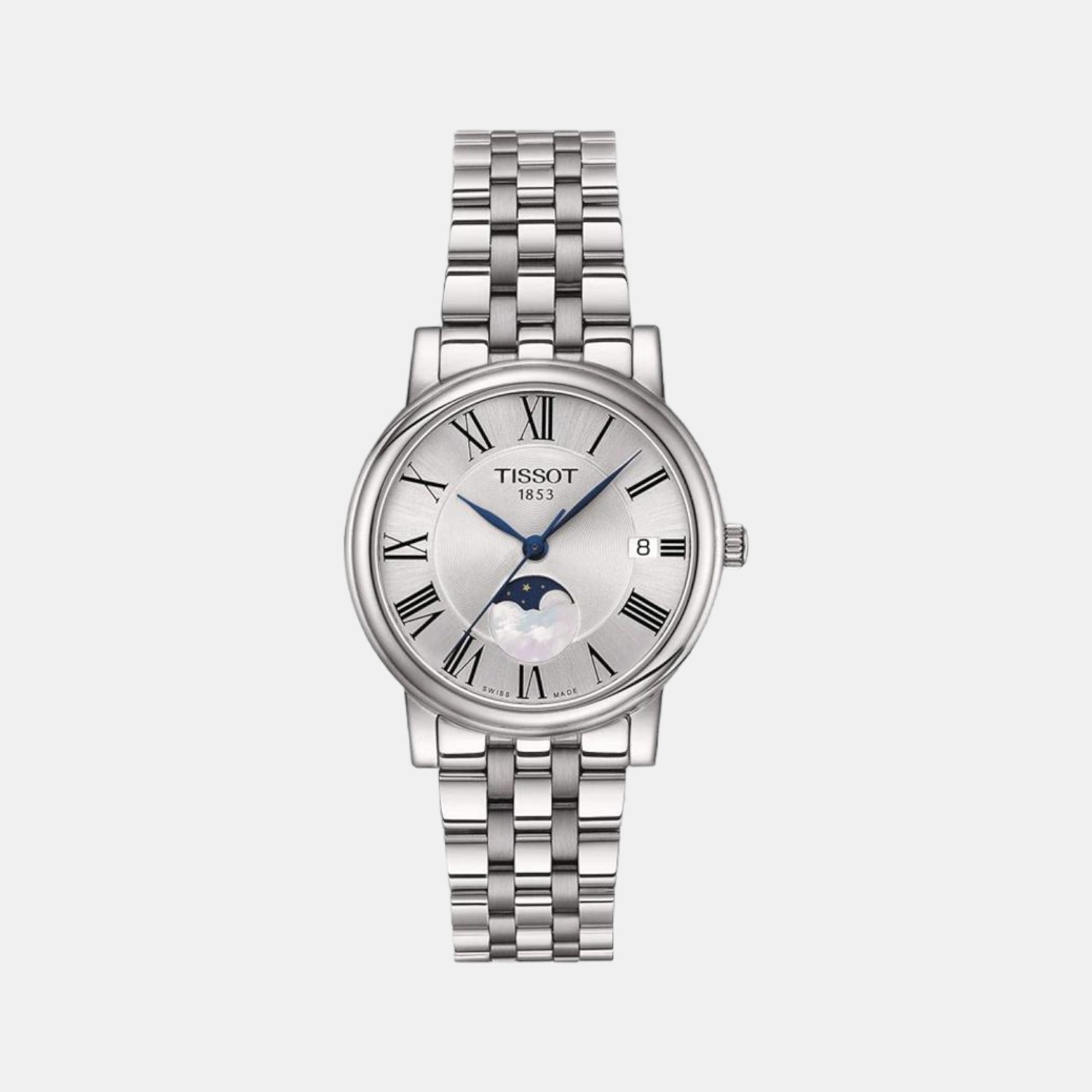 Tissot Carson Women Quartz Silver Dial Analog Stainless Steel Watch T1222231103300