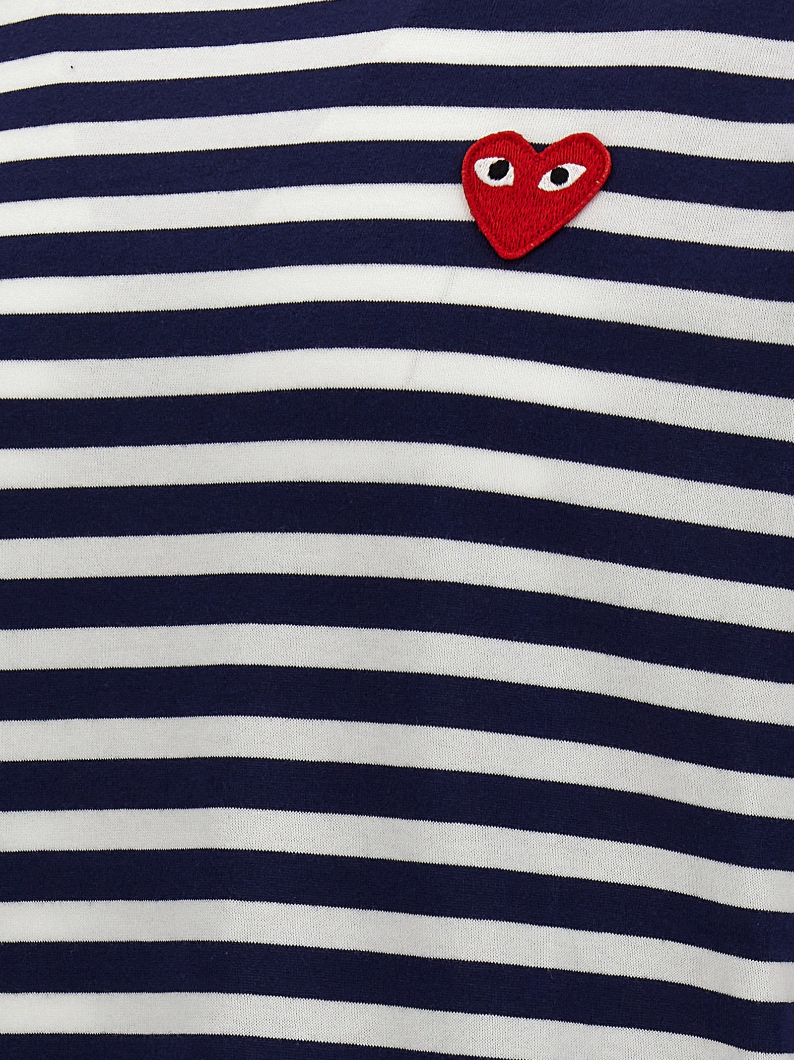 Comme Des Garçons Play Logo Patch Stripes T-shirt - view 4