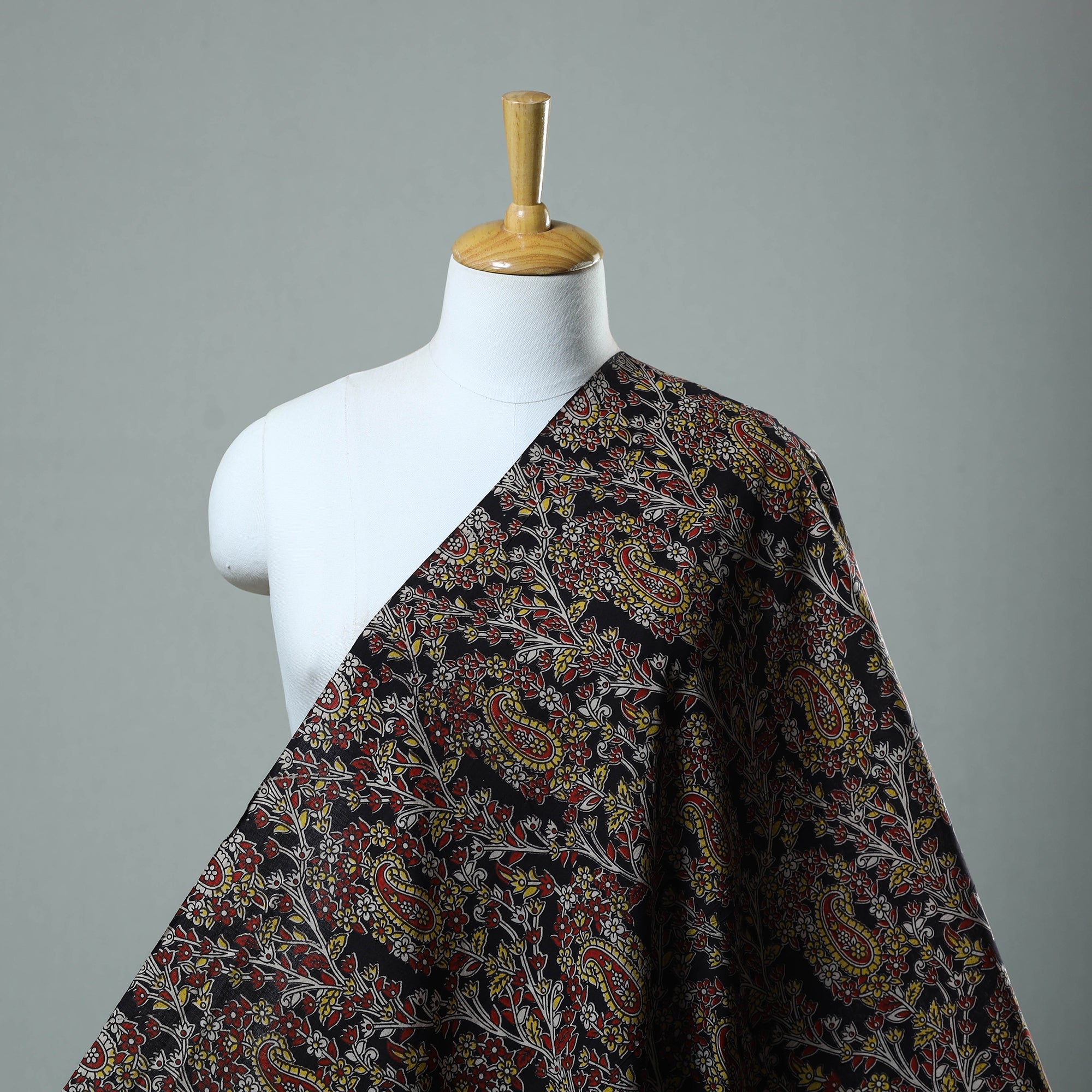 SOUTH KARGHA Black - Cotton Kalamkari Print Fabric 13
