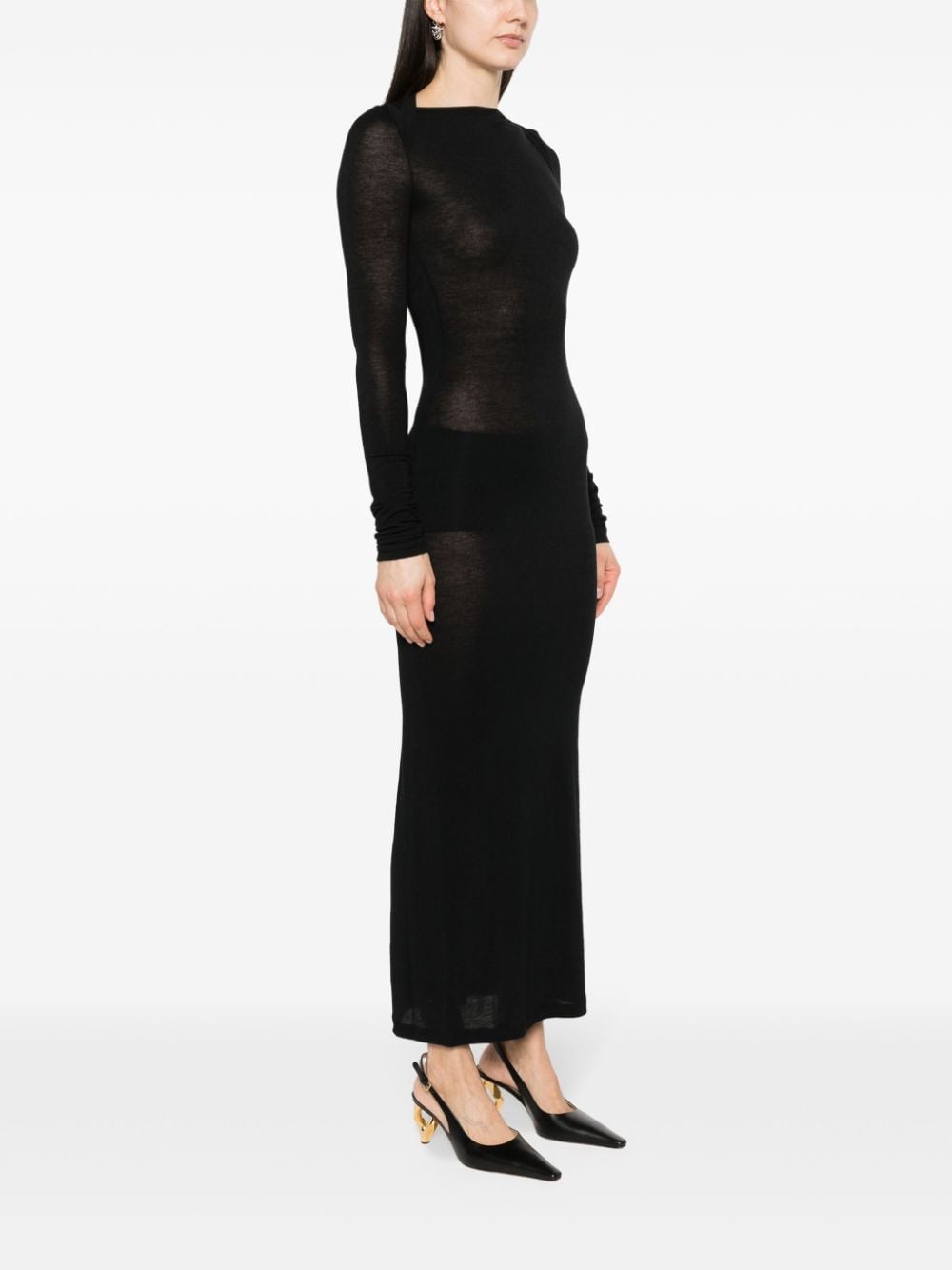 Saint Laurent Wool blend long pencil dress - view 3