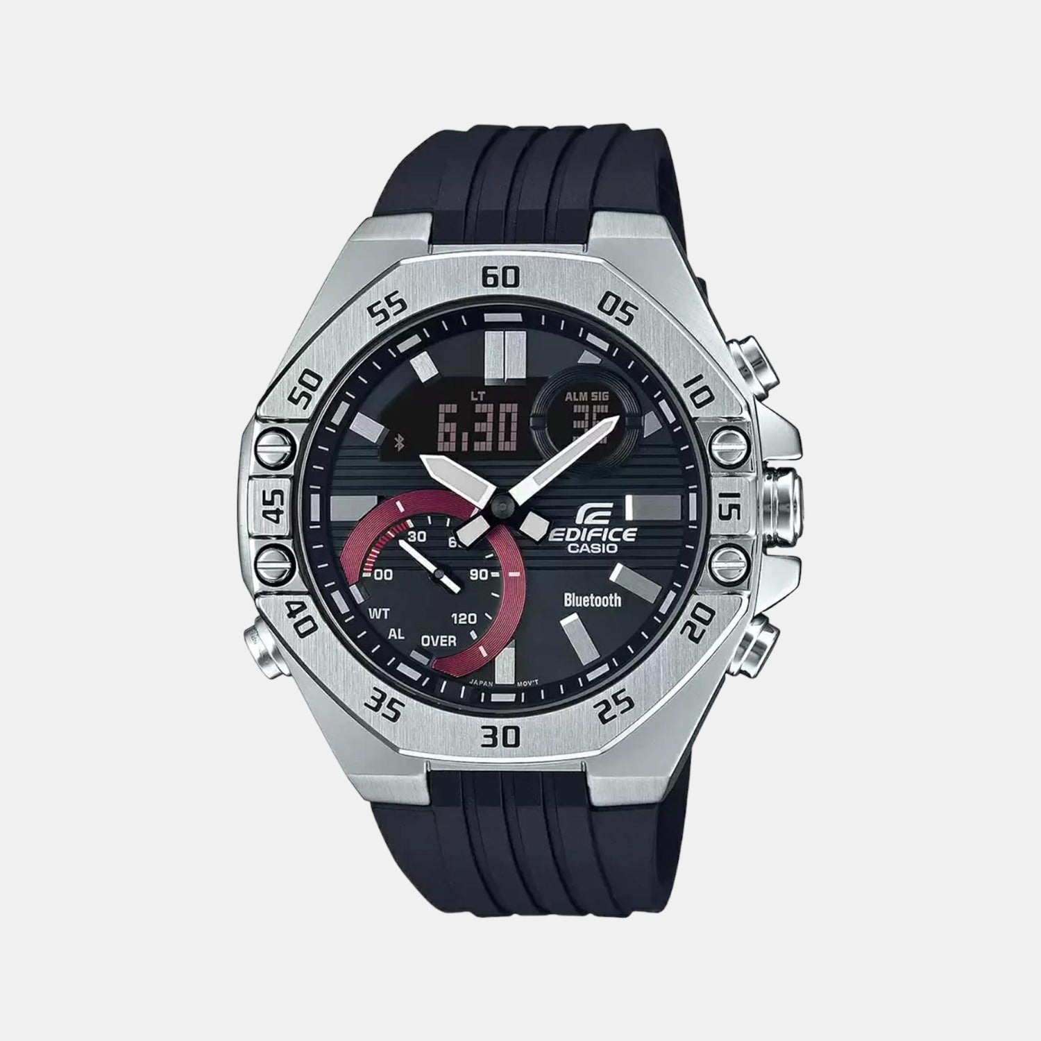Casio Edifice Men Quartz Black Dial Chronograph Resin Watch ED495