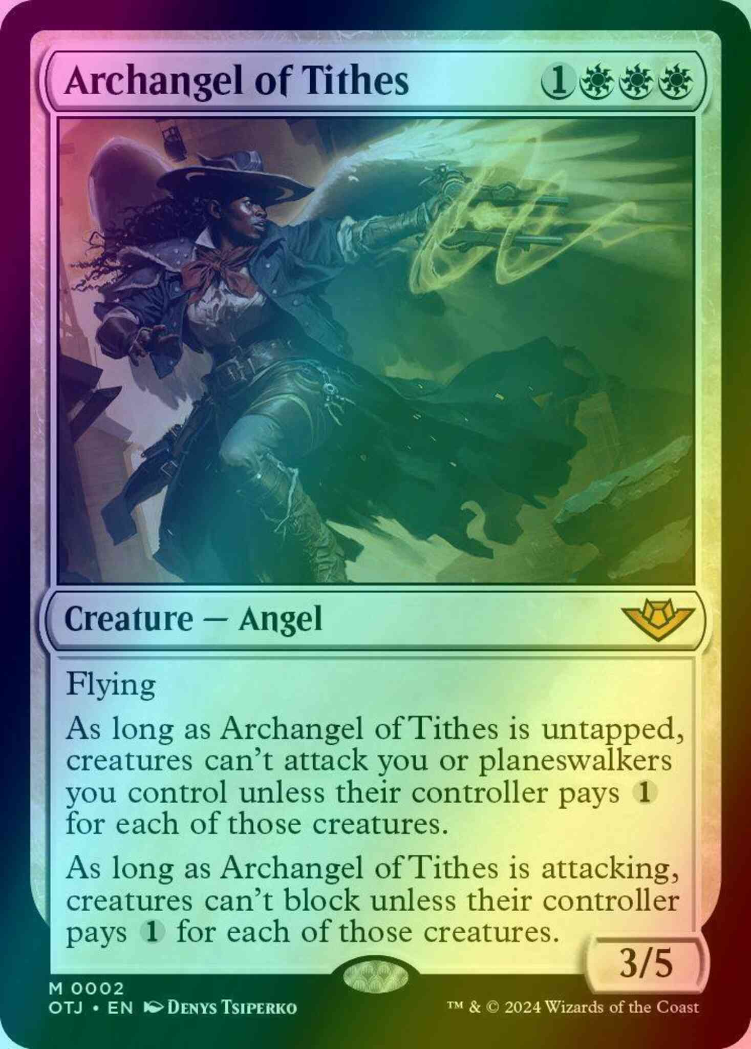 Magic Archangel of Tithes [2] [Outlaws of Thunder Junction] [Foil]