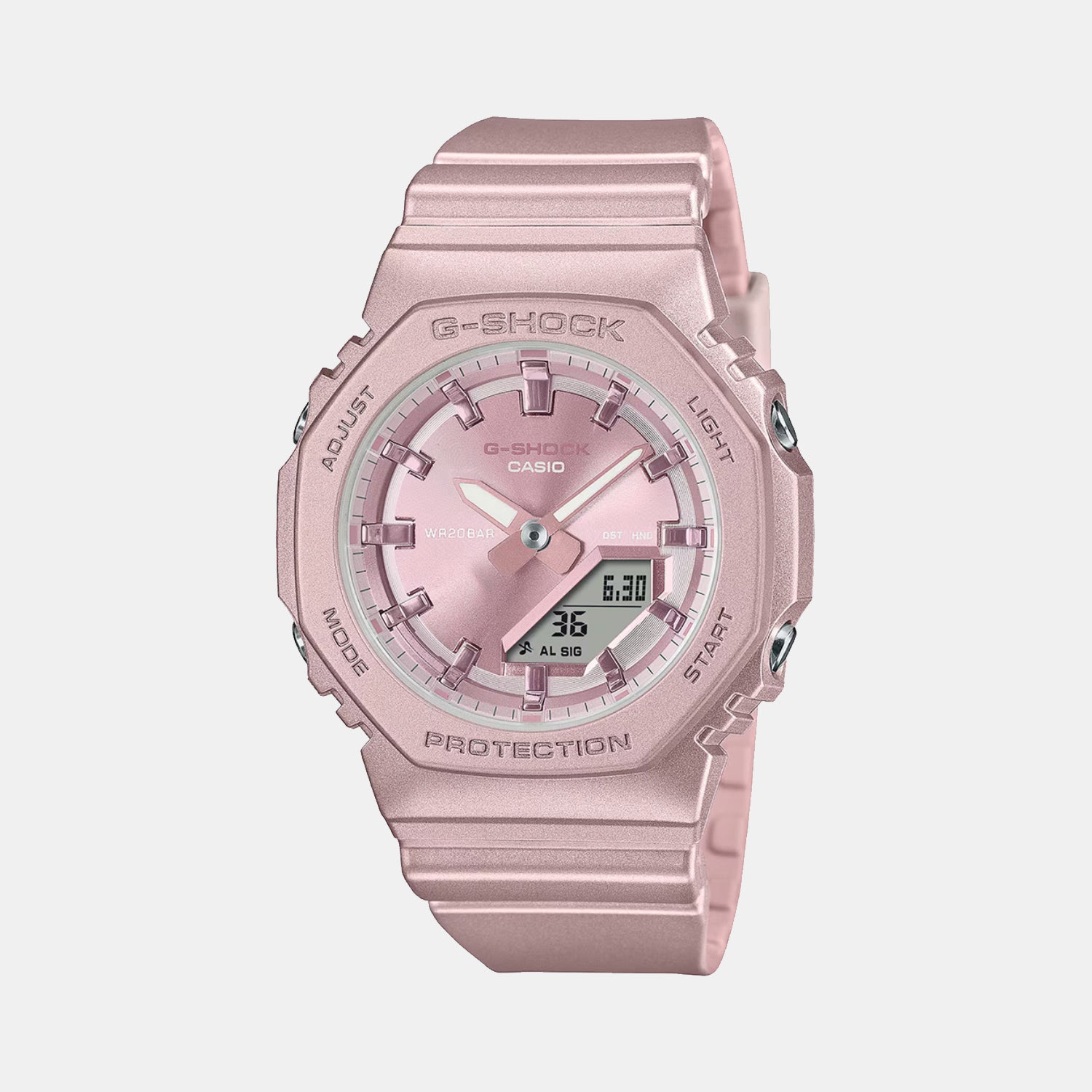 Casio G-Shock Women Quartz Pink Dial Analog-Digital Resin Watch G1622