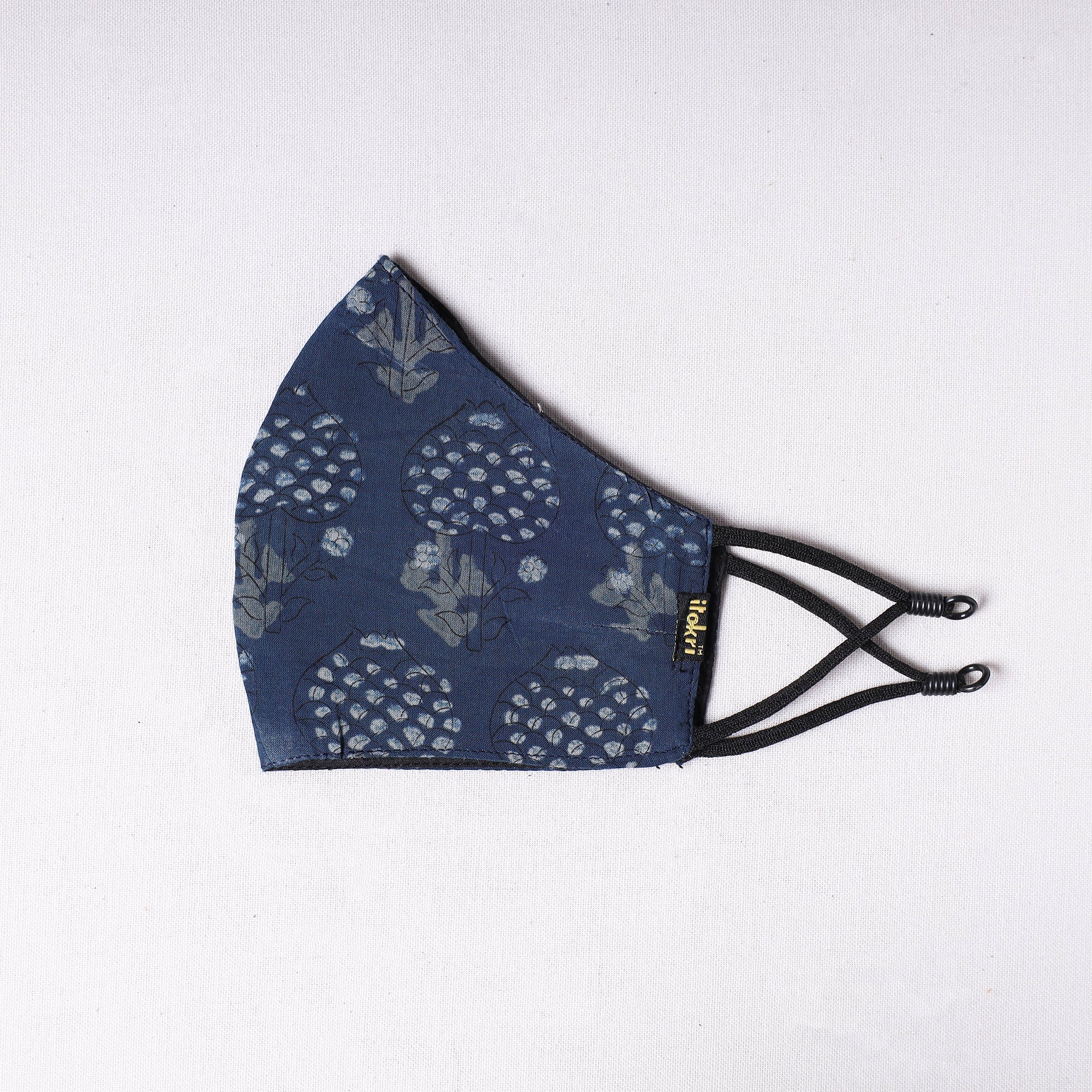 JALPARI Akola Block Printed Cotton 3 Layer Snug Fit Face Cover