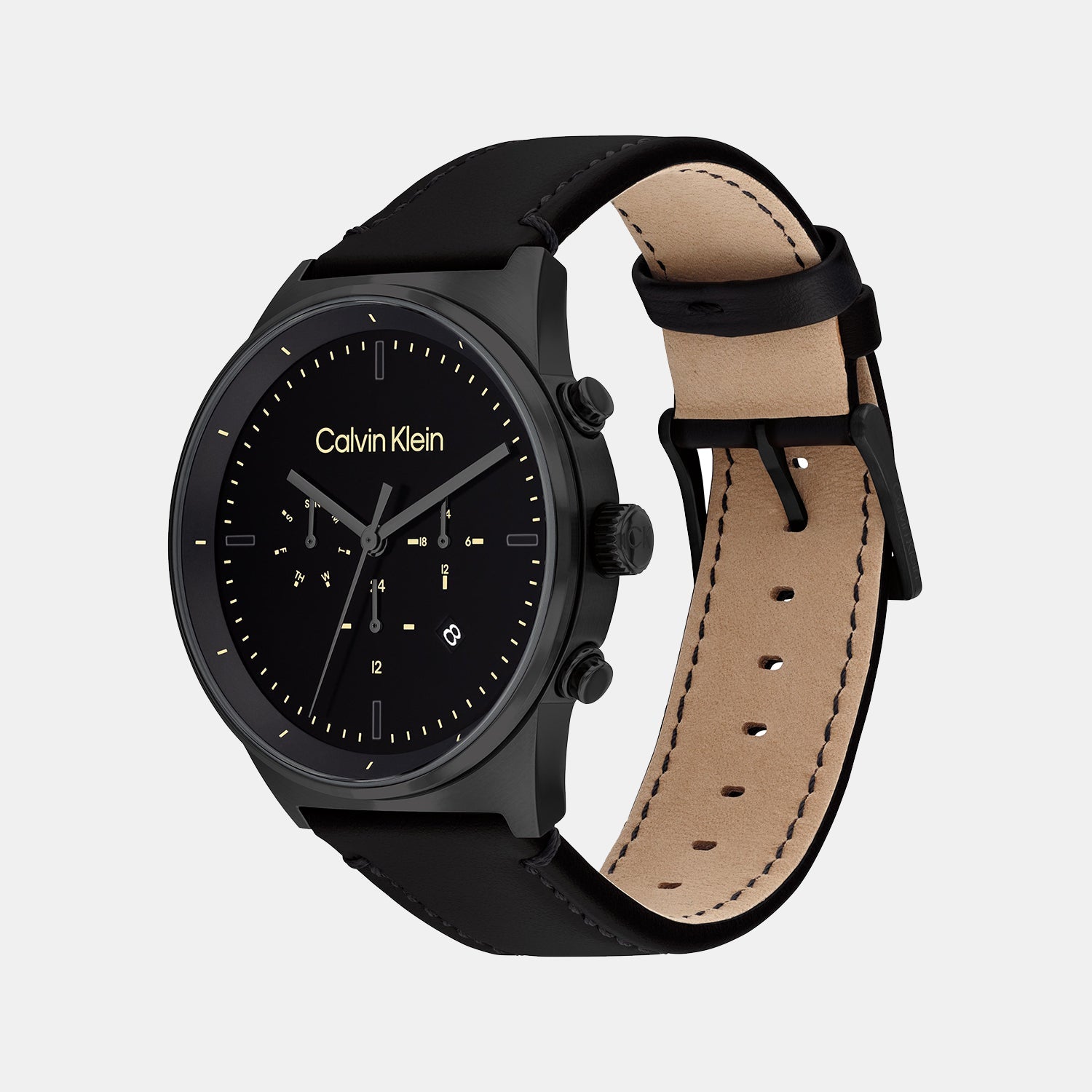 Calvin Klein Ck Impressive Men Quartz Black Dial Chronograph Leather Watch 25200298 - view 2