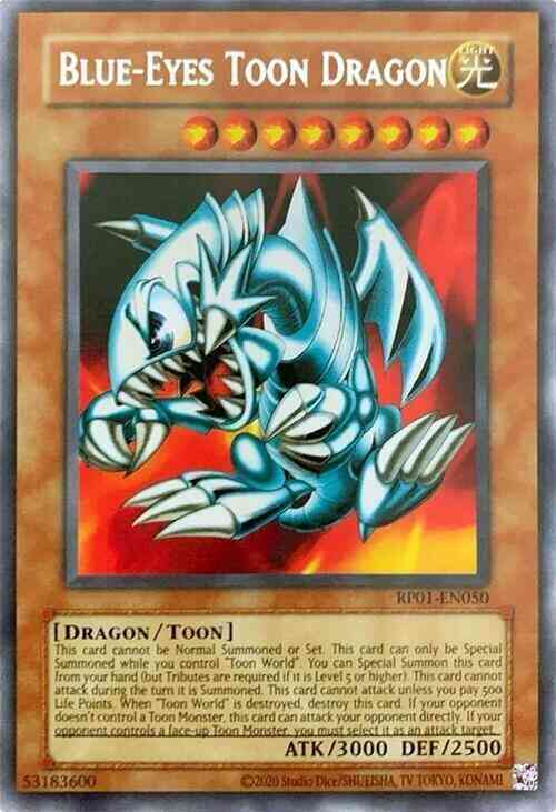 Yu-Gi-Oh! Blue-Eyes Toon Dragon - 2020 Date Reprint - RP01-EN050 - Rare - Unlimited