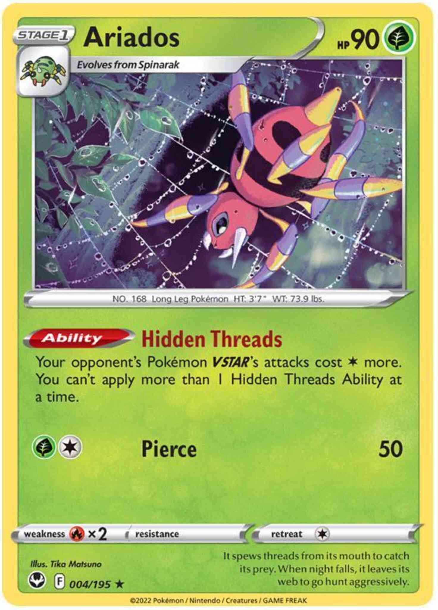 Rare holo swsh12-004 – Pokémon Ariados - 004/195 - Rare Holo [swsh12-004] [Holo]