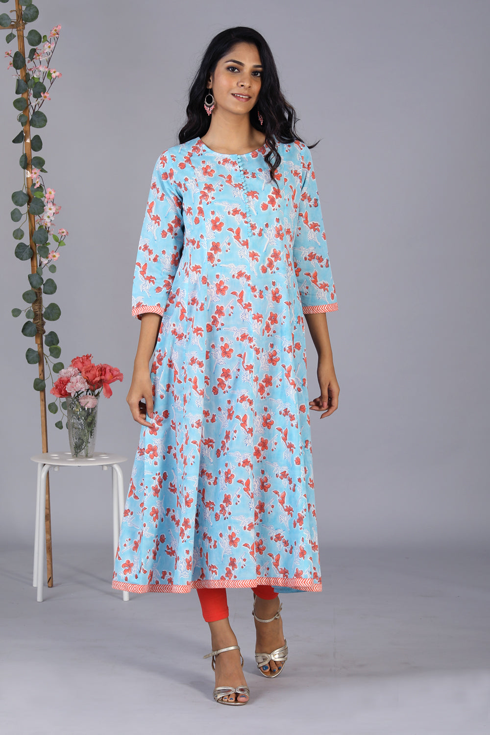 Kalanjali Ethnics Handblock printed long kurti