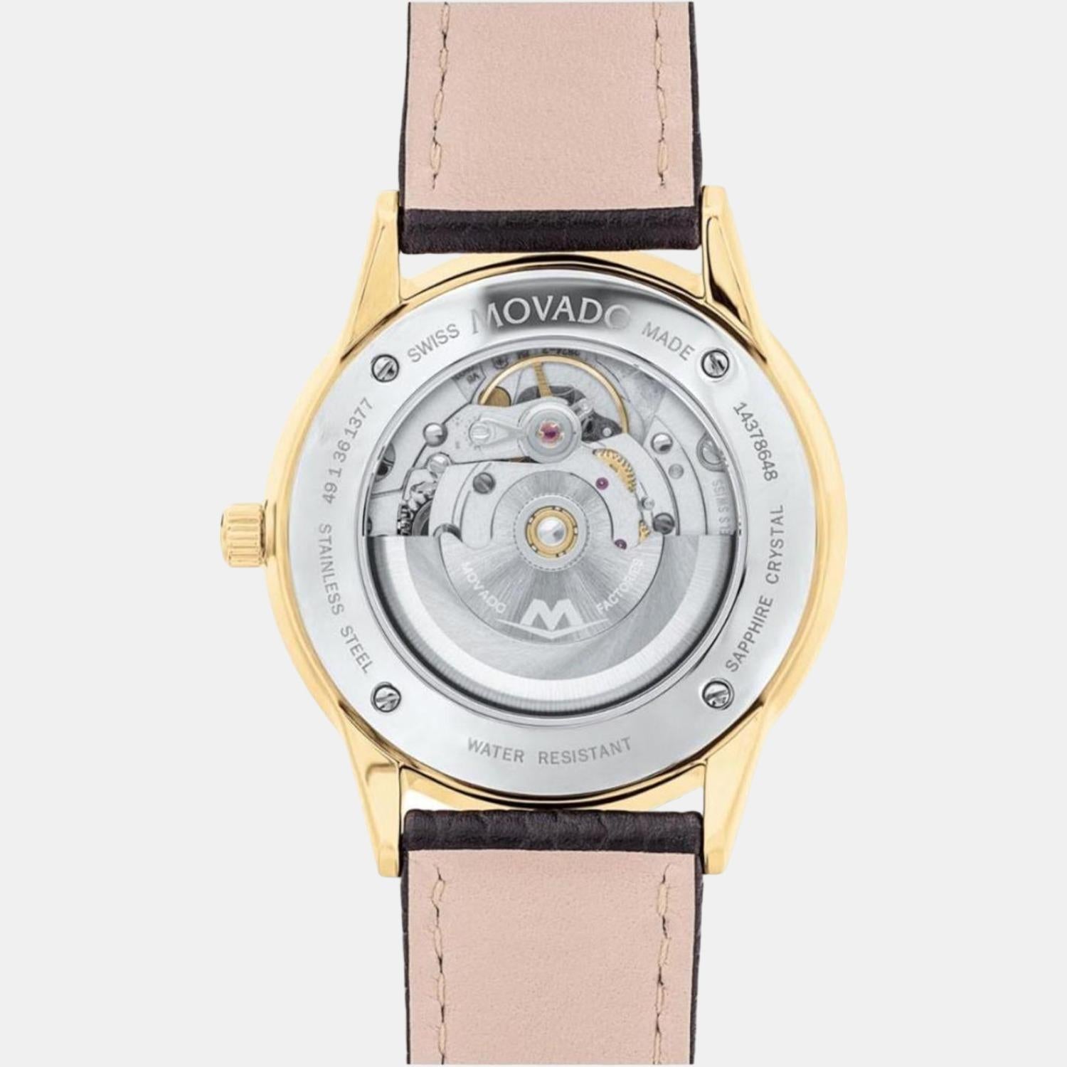 Movado 1881 Automatic Men Automatic Black Dial Analog Leather Watch 607455 - view 3