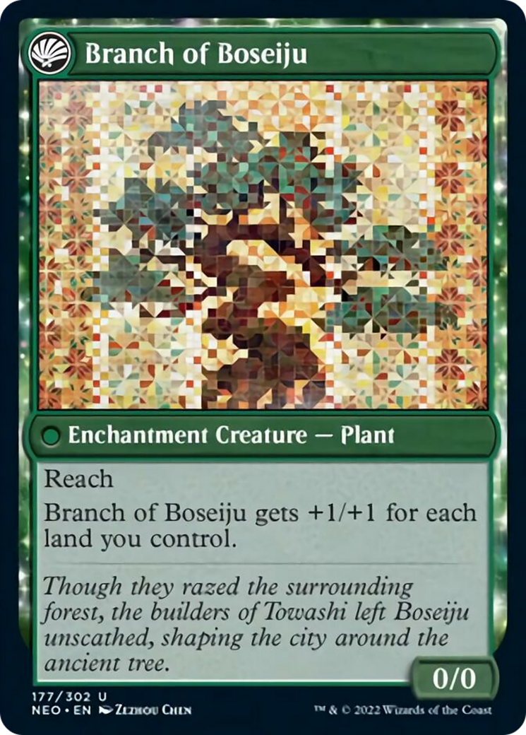 Magic Boseiju Reaches Skyward // Branch of Boseiju [177] [Kamigawa: Neon Dynasty] [Non-Foil] - view 2