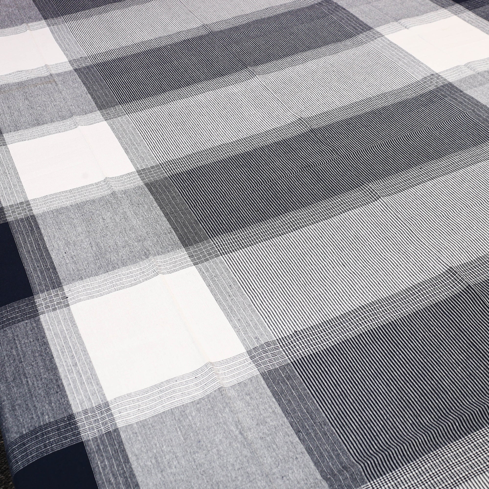 HANDLOOM VIRASAT Black - Pure Handloom Cotton Single Bed Cover from Bijnor 31 - view 2