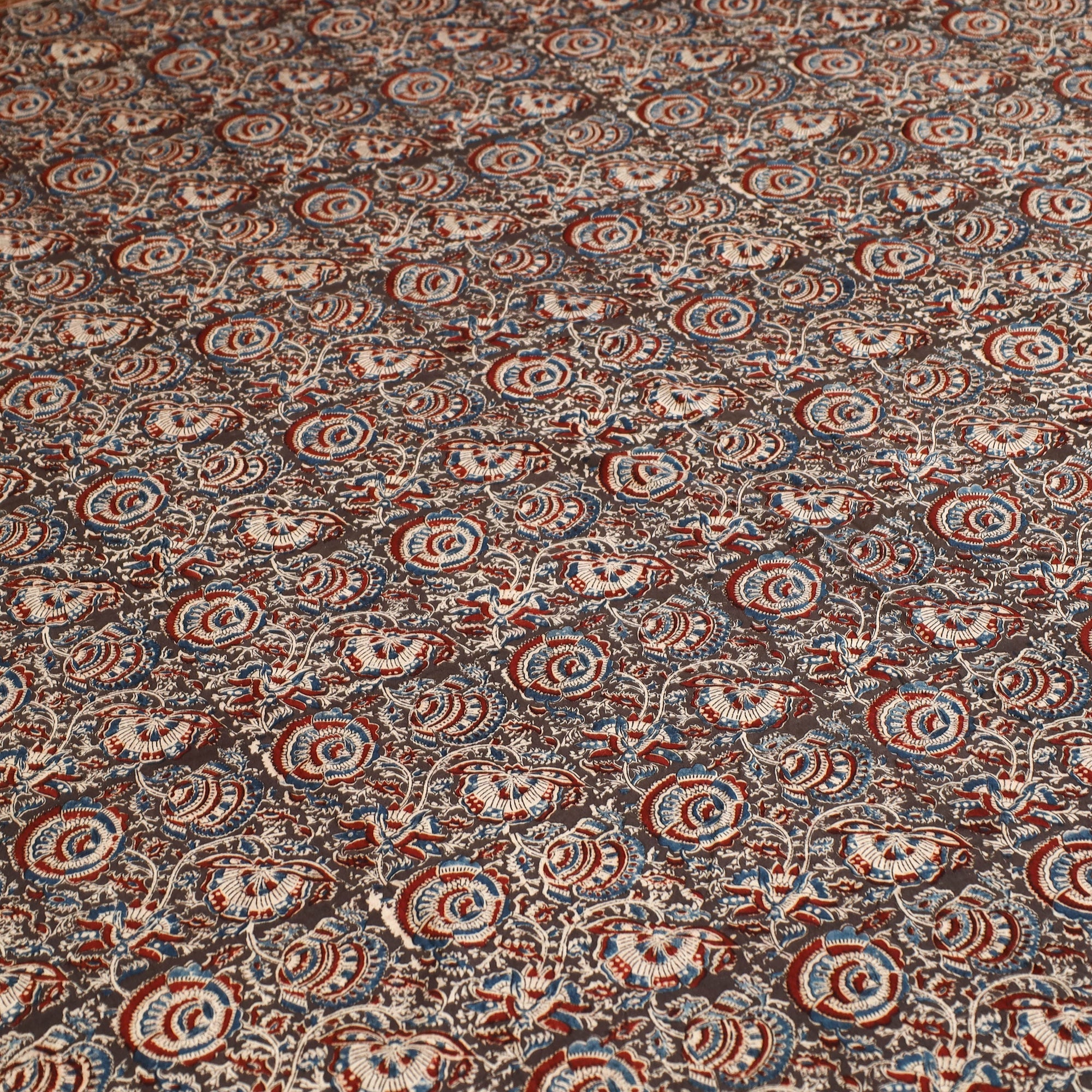 PITCHUKA SRINIVAS KALAMKARI PEDANA Black - Block Print Cotton Pedana Kalamkari Bed Sheet 09 - view 5
