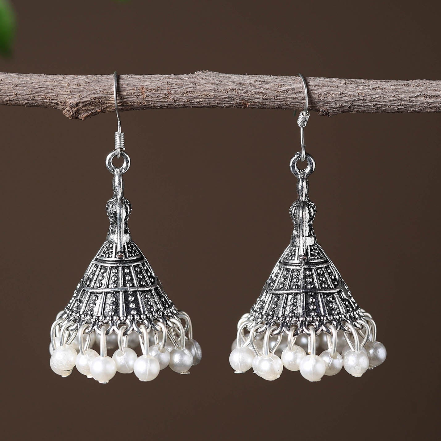JALPARI Anam Handcrafted GS Beadwork Jhumki Earrings - view 2