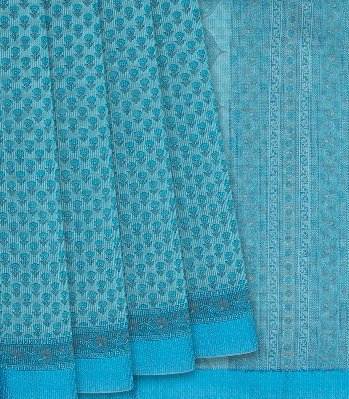 RmKV Pink Woven Blended Supernet Printed Saree With Floral Motifs-Pink