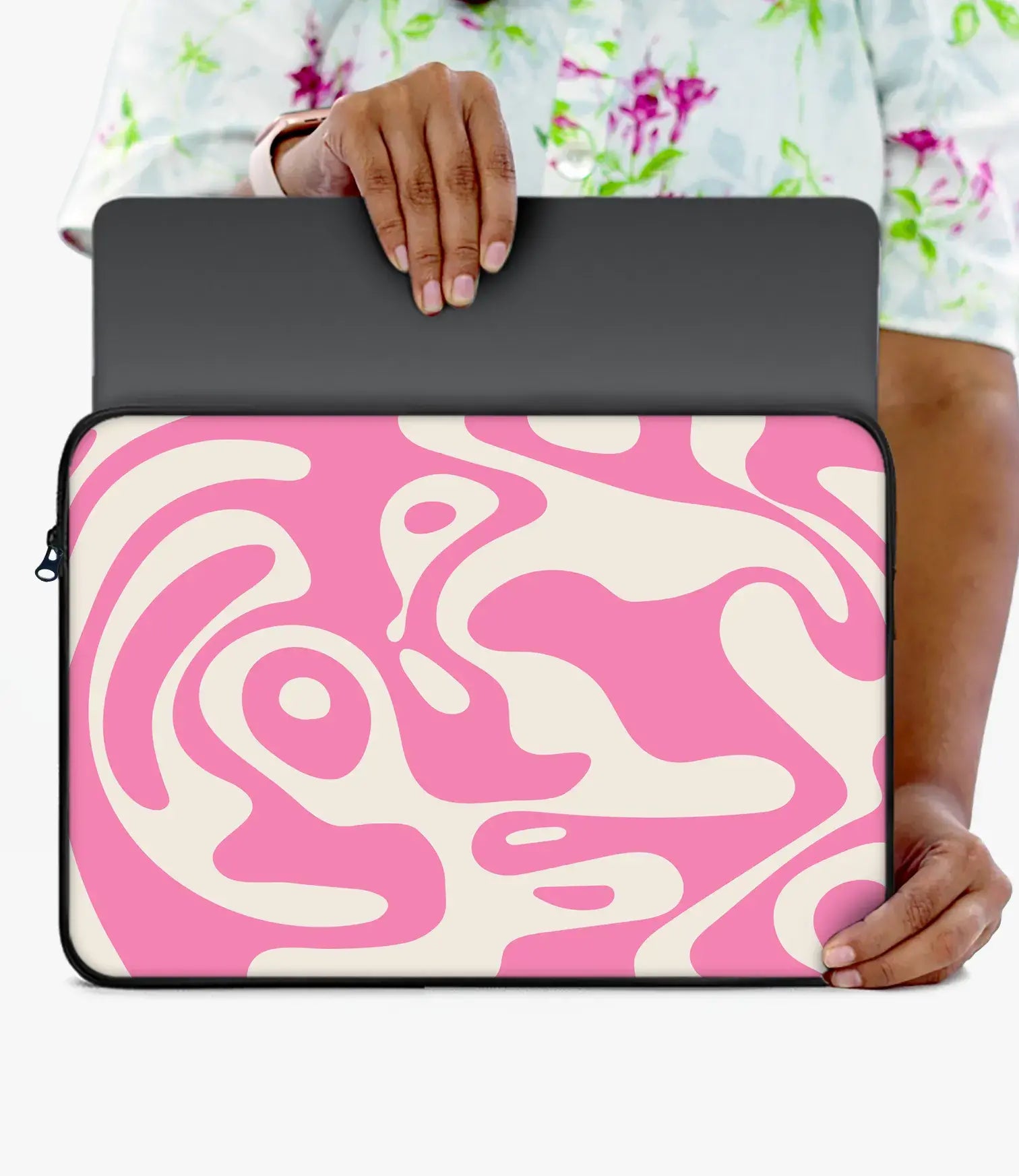 The Case Company Thulian Pink Swirl Laptop Sleeve - view 3