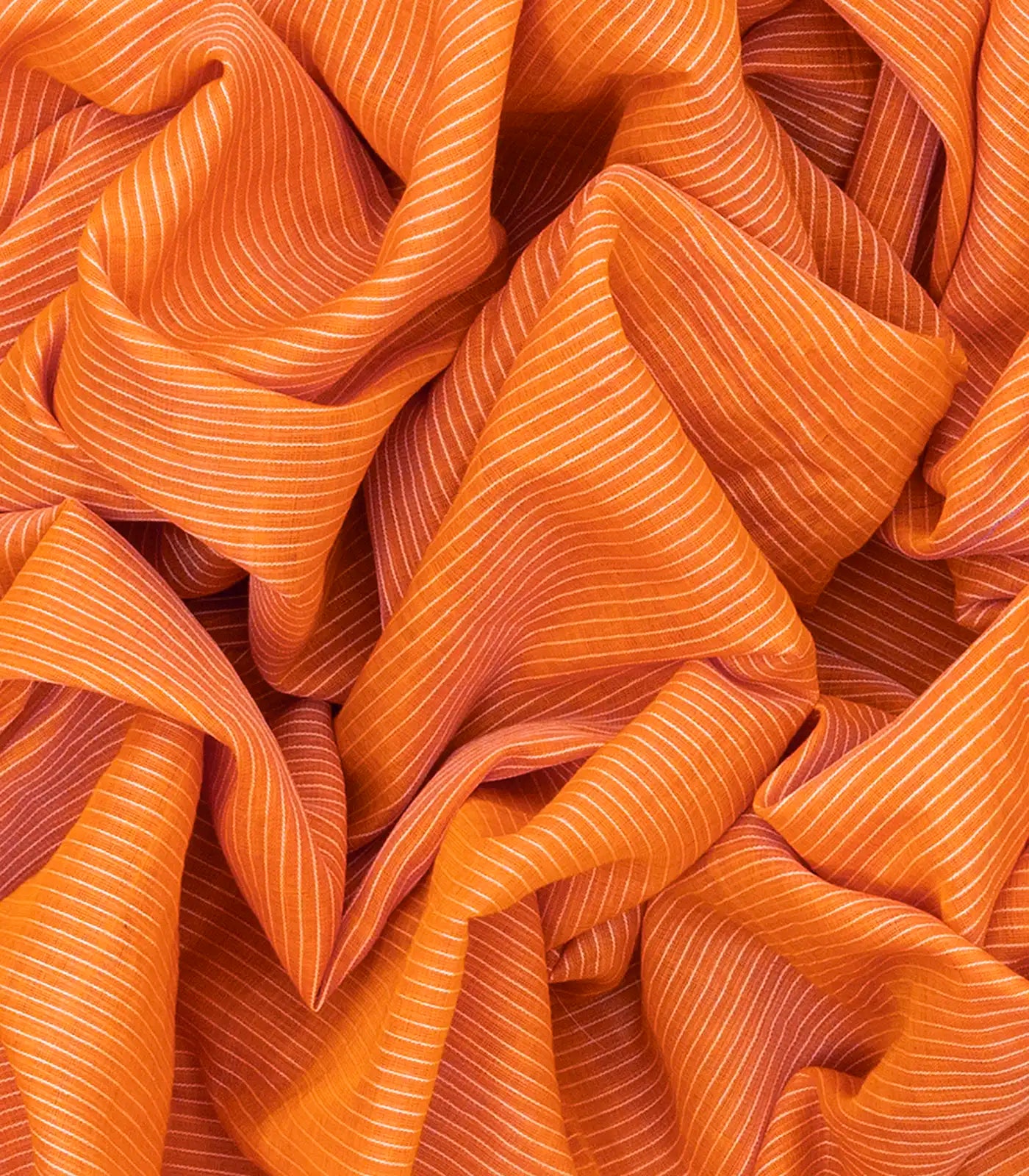 RmKV Orange Handloom Gadwal Cotton Saree With Stripes-Orange - view 2