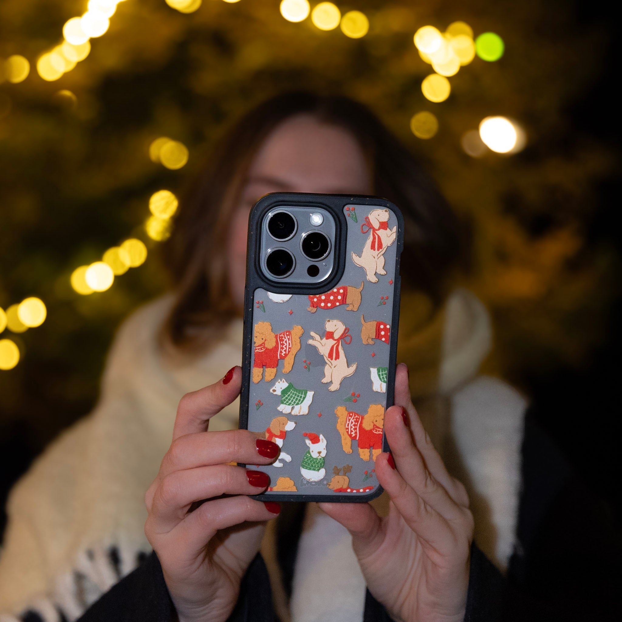 BlackTree Clear Jolly Doggos iPhone 15 Pro Max Case With Black Ridge - view 3