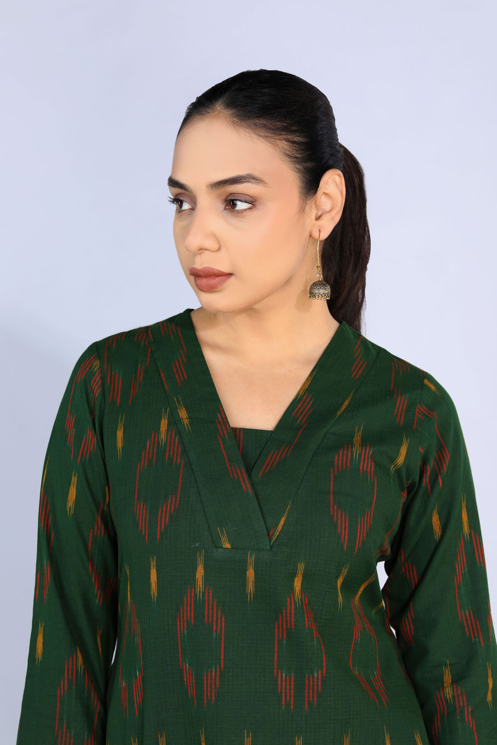 Kalanjali Ethnics Cotton Pochampally Ikat Kurti - view 7