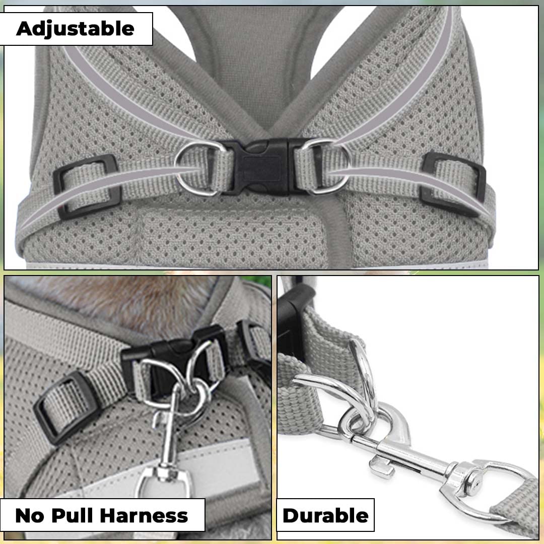 Urbane Home Homestic Reflective Dog Harness with Adjustable Leash|Breathable Polyester Mesh Fabric |XL Size|HT-844|Comfortable No-Pull Grip|Quick Rele - view 6