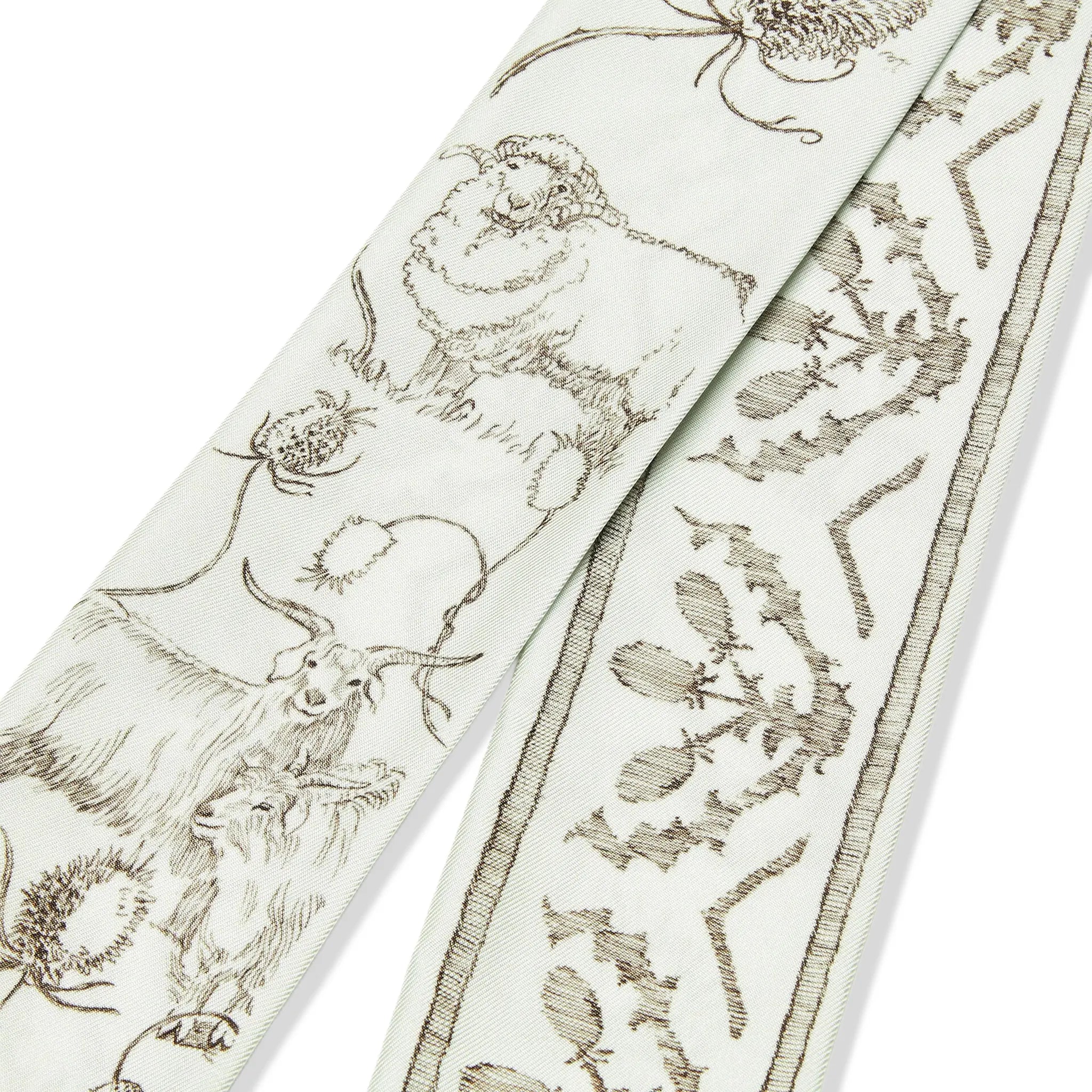 Loro Piana Le Origini Delle Eccellenze Feather Green Graphite Silk Tie Band - view 2