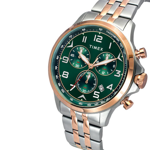 Timex E Class Men Green Round Dial Analog Chronograph Watch 47.7mm TWEG25102 - view 2