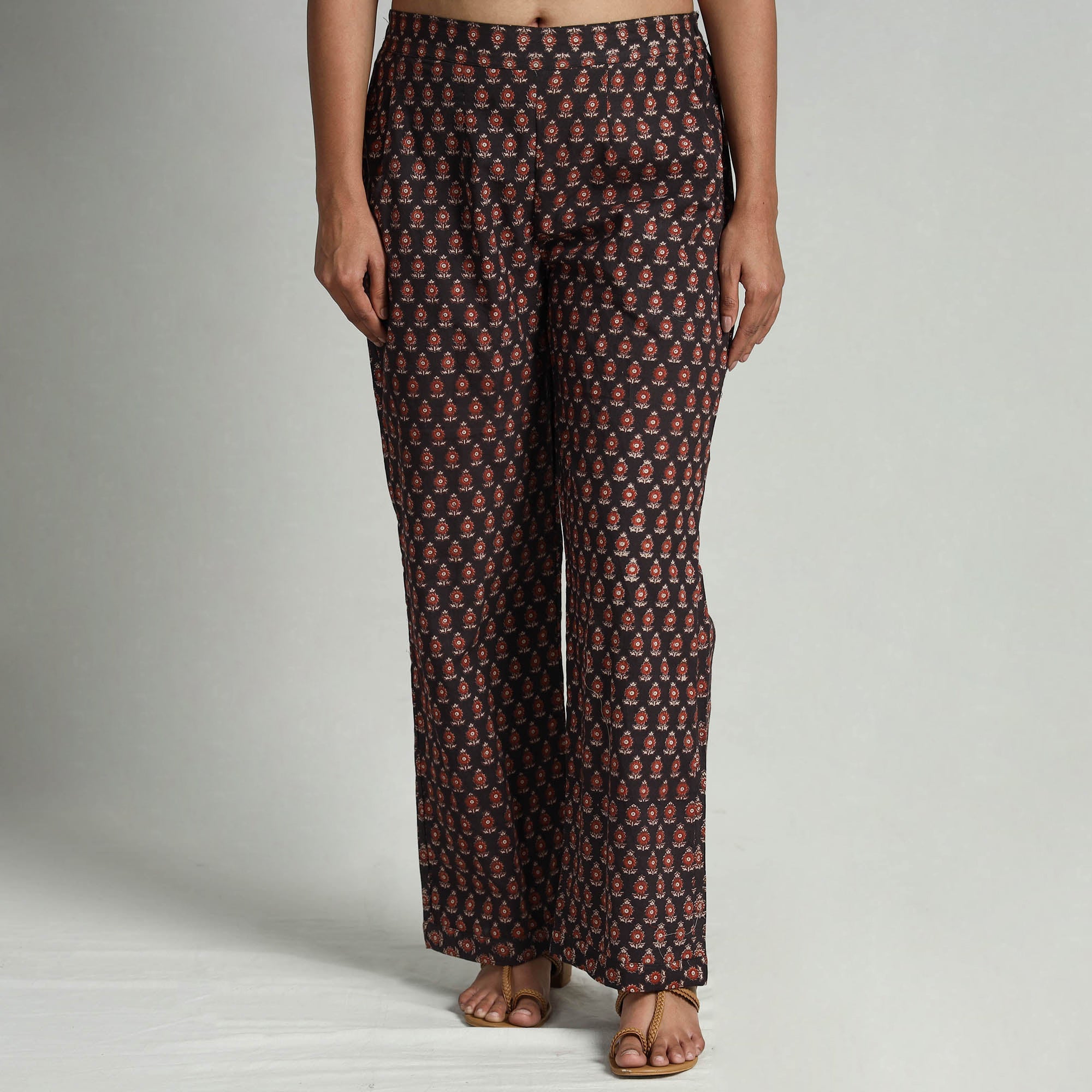 ITOKRI CASUALS Black - Kalamkari Printed Cotton Elasticated Palazzo - view 3
