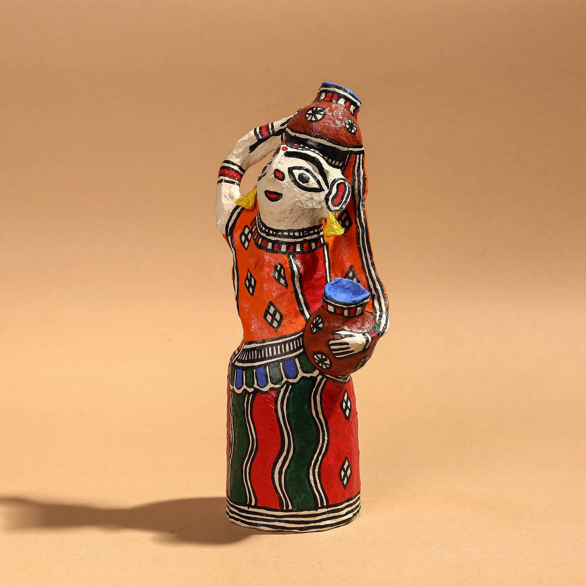 ITOKRI CRAFTS INITIATIVE Doll - Madhubani Handpainted Paper Mache Home Decor Item - view 2