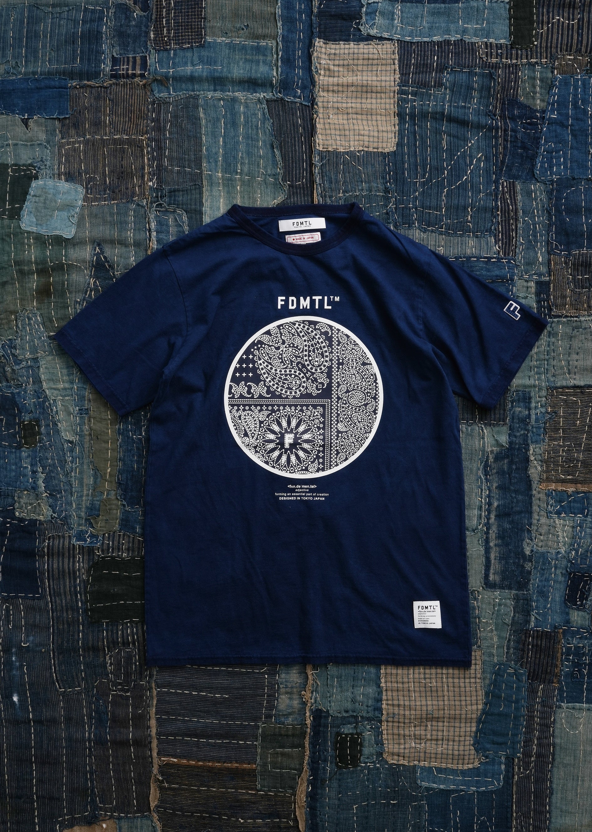 Fdmtl | Printed Paisely Indigo Tee { Indigo - view 2
