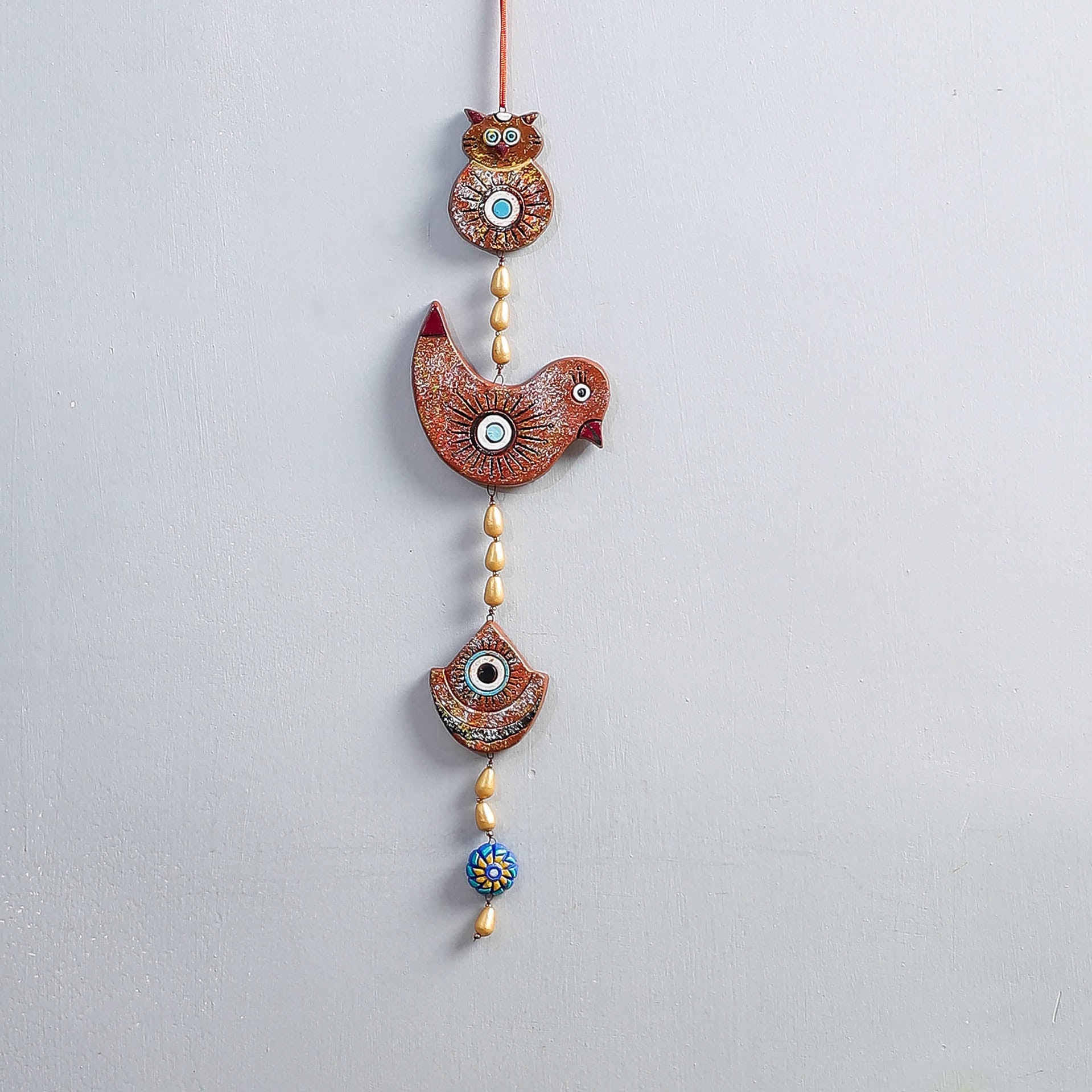 KHUSHBASH - HAPPY LOOM OF EAST Bishnupur Handpainted Terracotta Wall Hanging - view 2