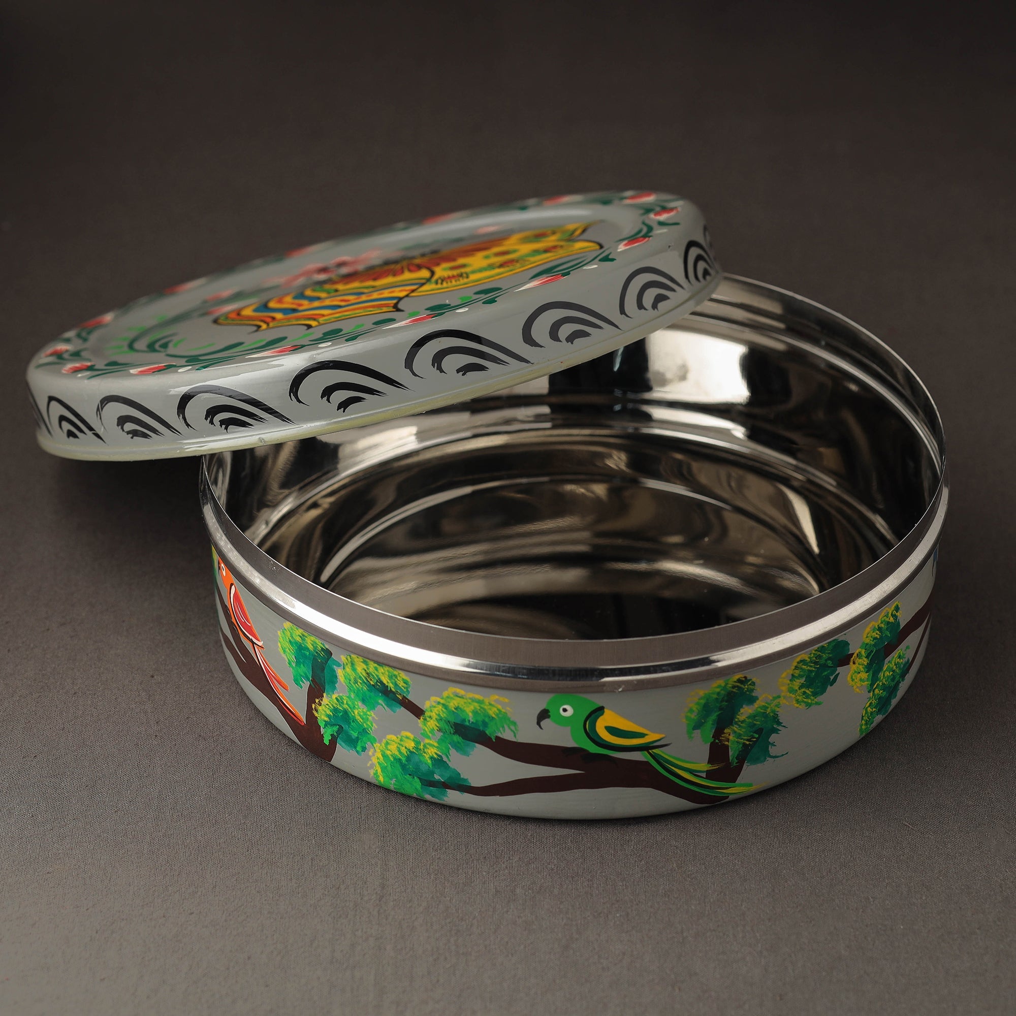 AAYAAS Banaras Handpainted Stainless Steel Chapati Box - view 2