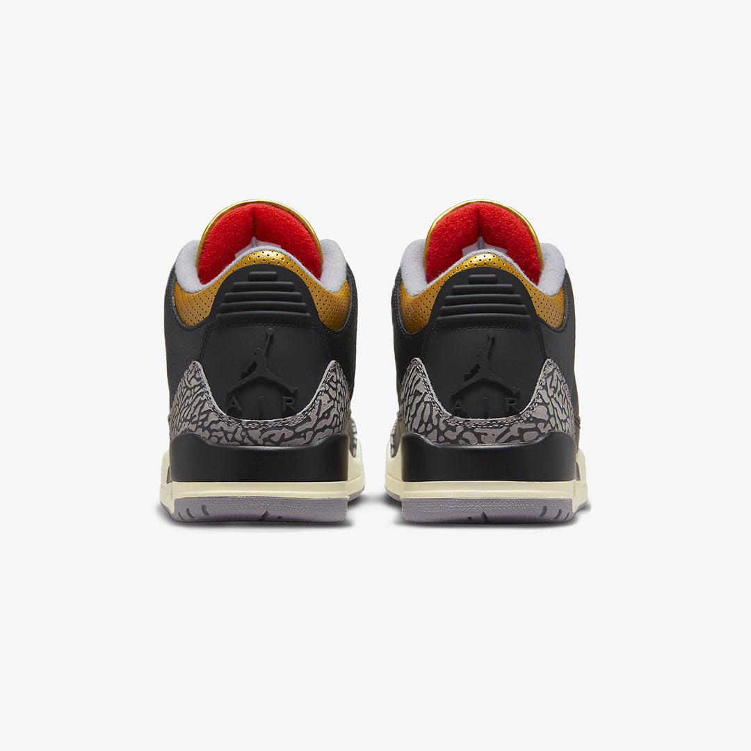 Jordan | AIR JORDAN 3 RETRO { BLACK/FIRE RED-METALLIC GOLD - view 2