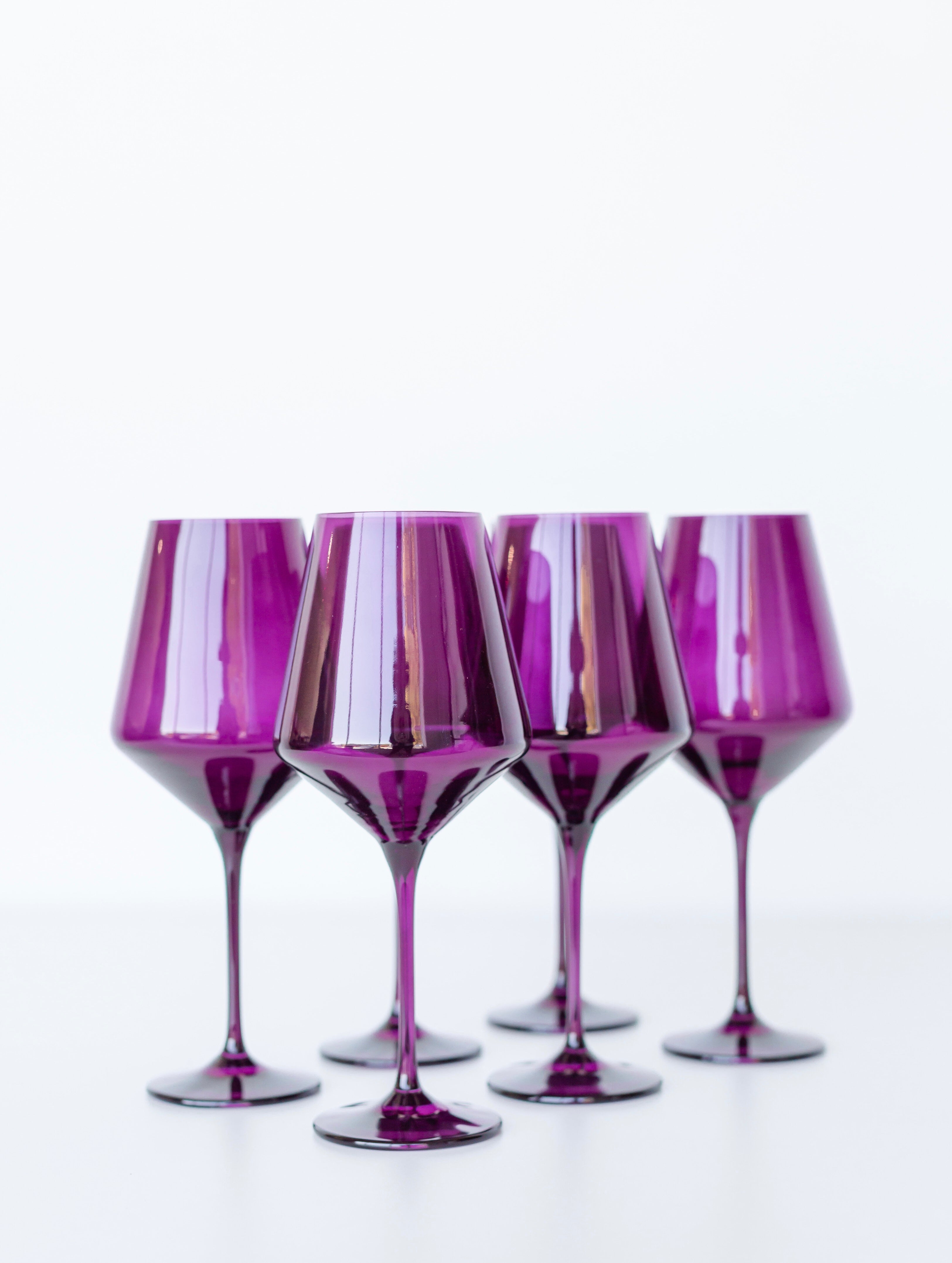 RH Signature Co. Estelle Colored Wine Stemware - Set of 6 {Amethyst}