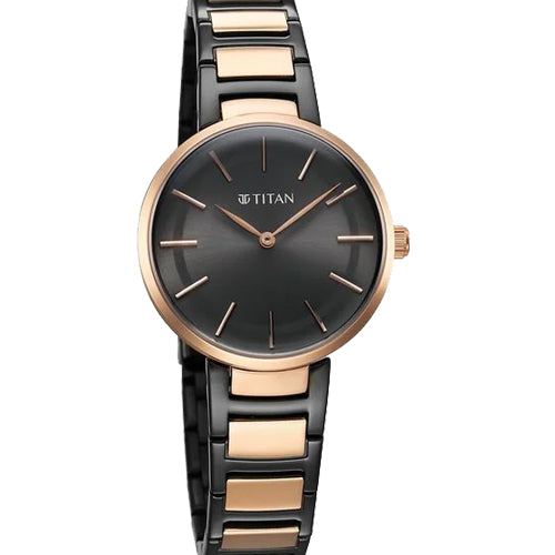 Titan Workwear Quartz Analog Anthracite Dial Stainless Steel Strap Watch for Women 33mm NS95183KM02 - view 2