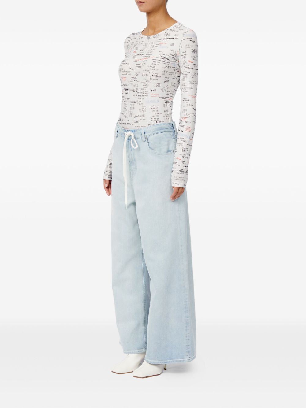 MM6 Maison Margiela Wide-leg denim jeans – Cotton 98% Elastane 2% - view 2