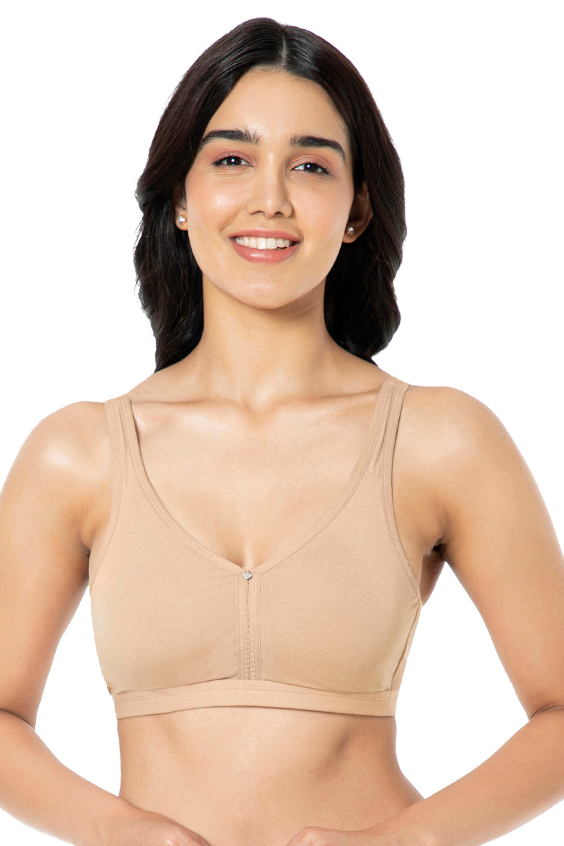 Amante Cotton Chic Support Solid Non Padded Non-Wired Bra - Sandalwood