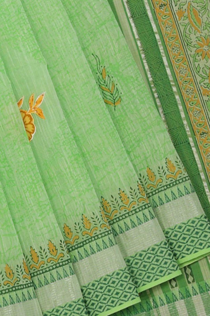 Kalanjali Ethnics Hand Block Printed South Cotton Saree