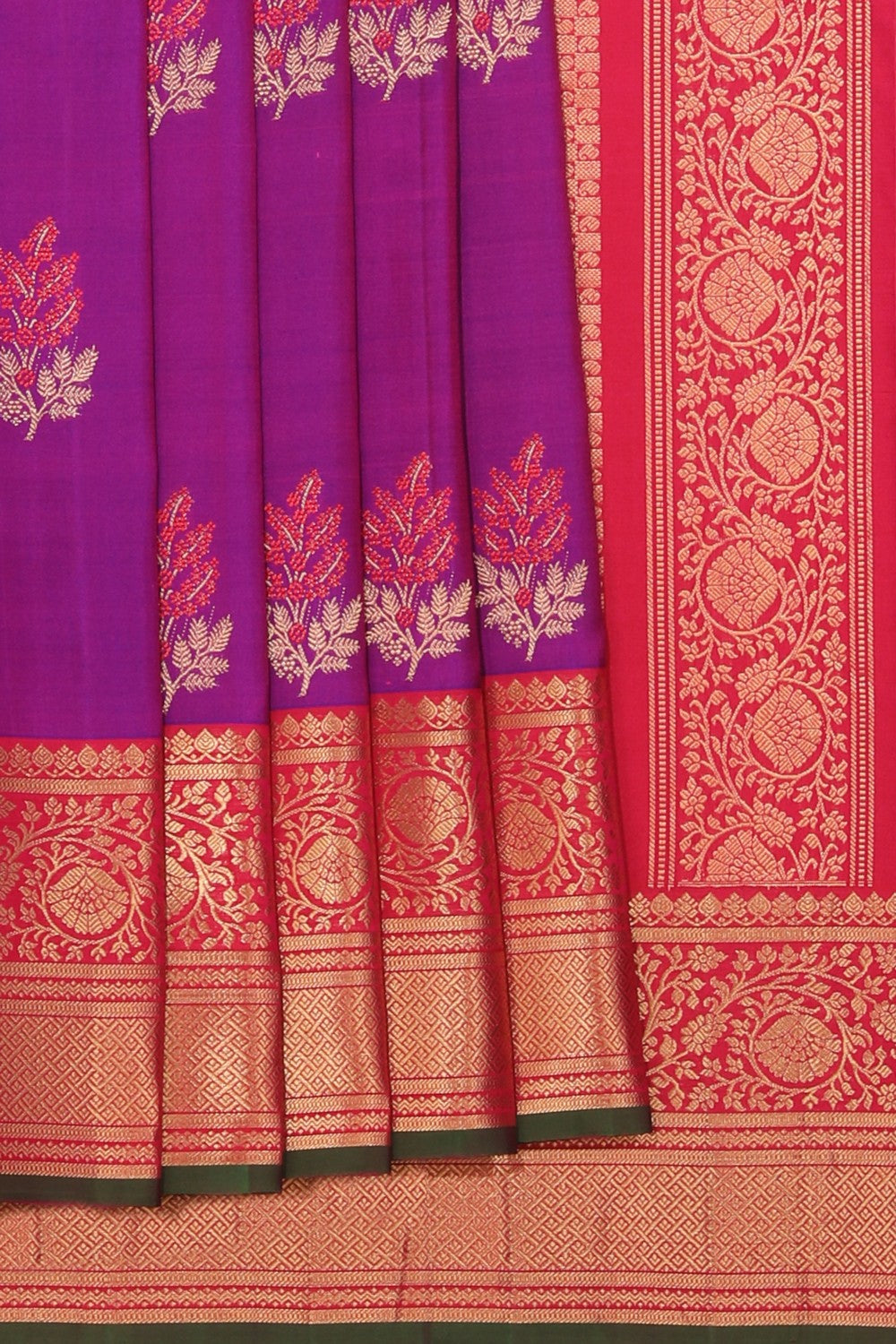 Kalanjali Gadwal Silk Purple Saree – Women's