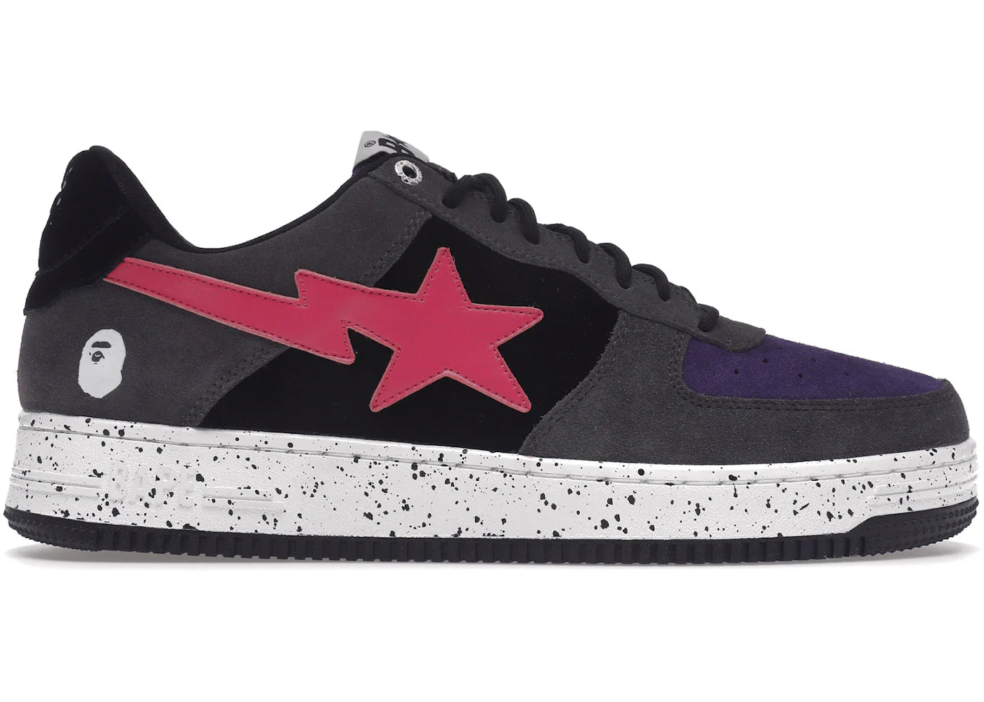 A Bathing Ape Bape Sta Black Grey Pink Suede