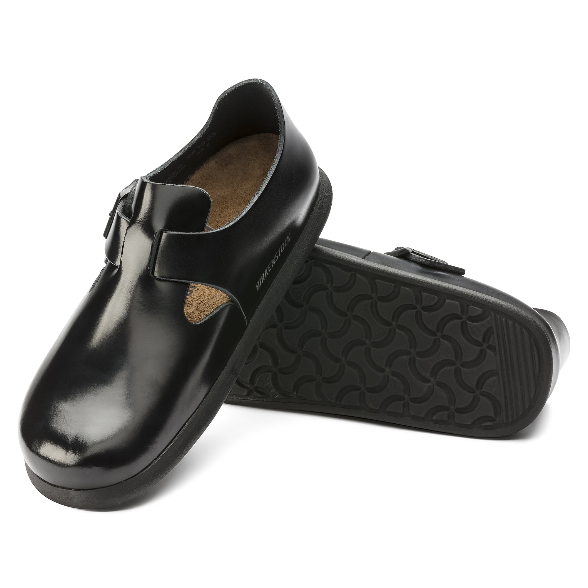 Birkenstock London Embossed Leather Patent – Black Black/Shiny