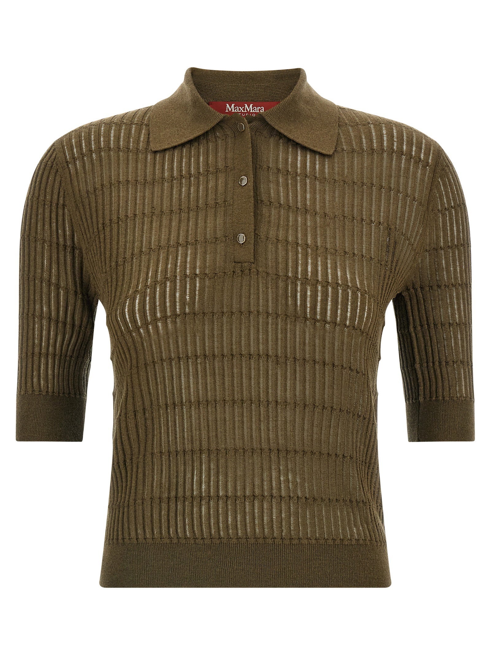 Max Mara Studio Mstgallo Polo Shirt – 55% silk, 45% wool