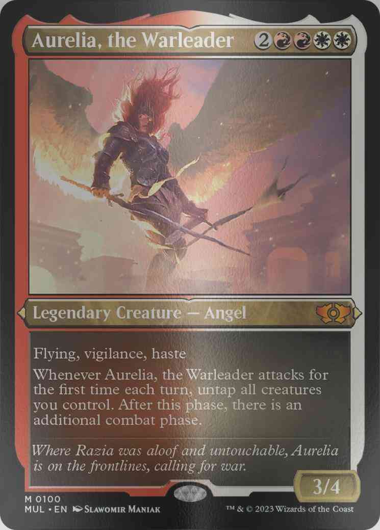 Aurelia the warleader – Magic Aurelia, the Warleader [100] [Multiverse Legends] [Etched Foil]