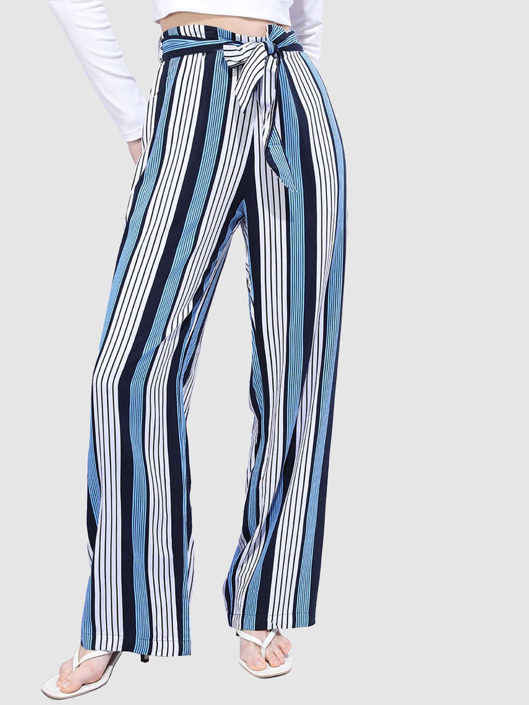 Freehand By The Indian Garage Co Women Striped Flare Pant