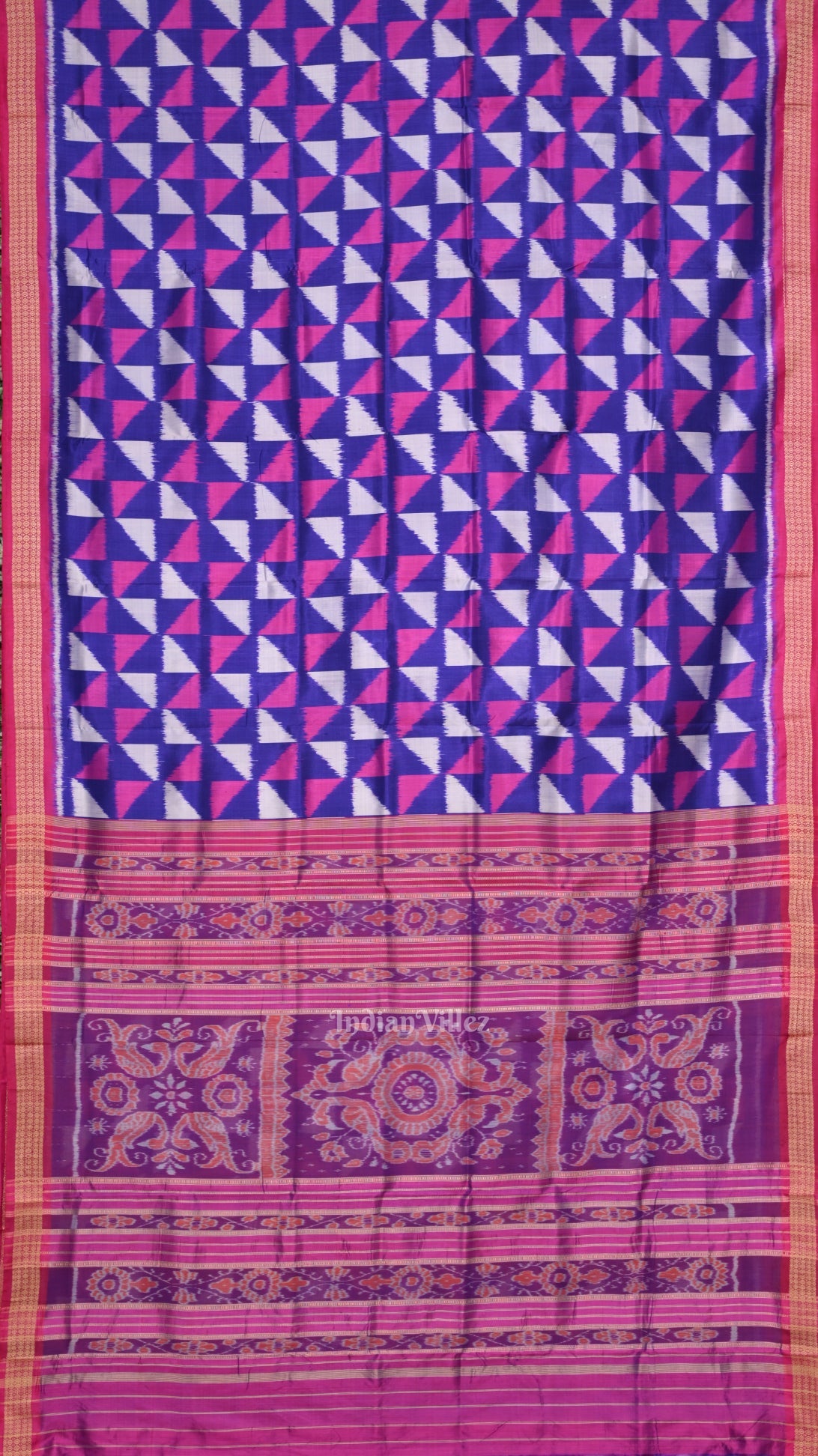 IndianVillèz Multicolor Odisha Ikat Khandua Silk Saree