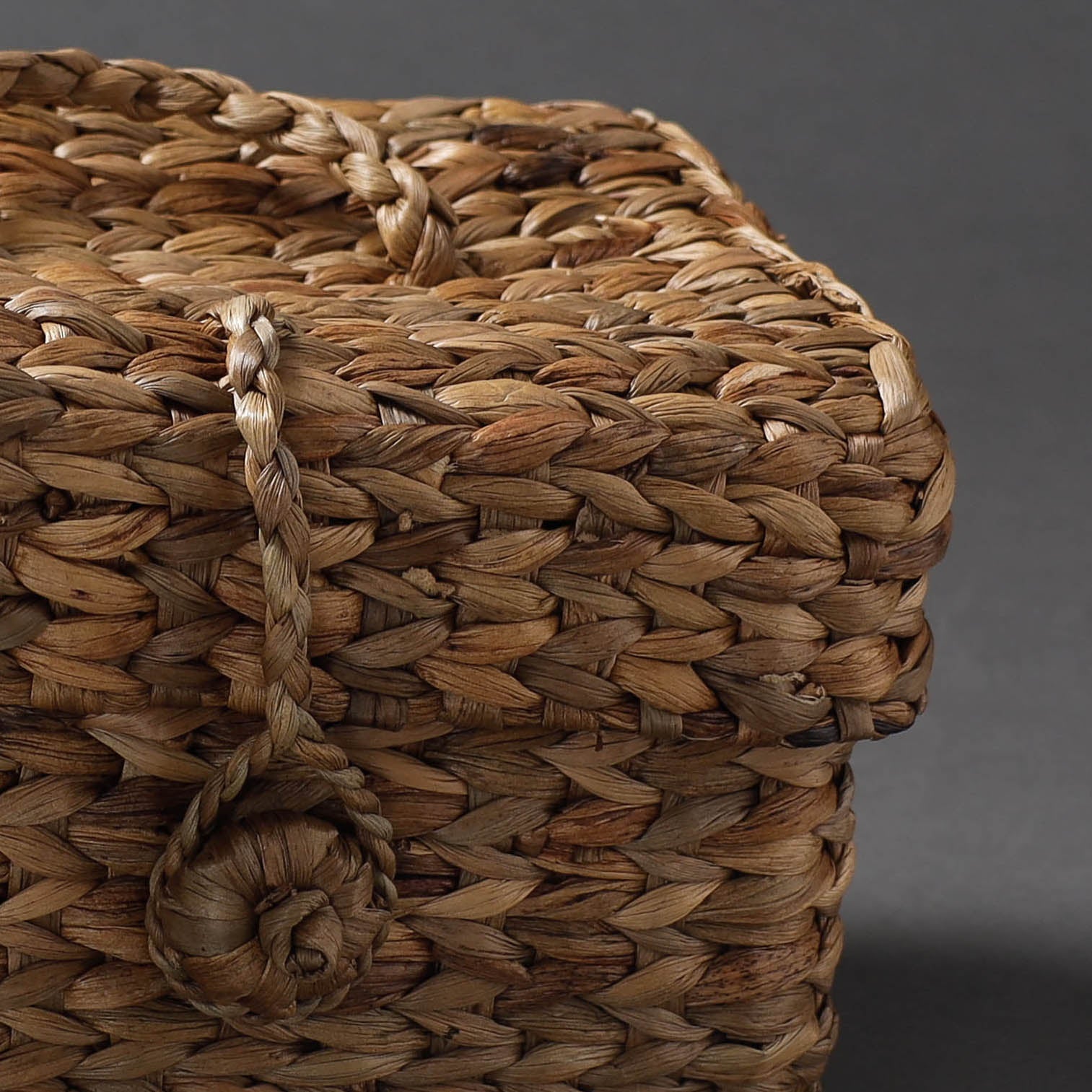ASAMA Brown - Handcrafted Organic Water Hyacinth Hooded Basket (9 x 7 in) - view 2