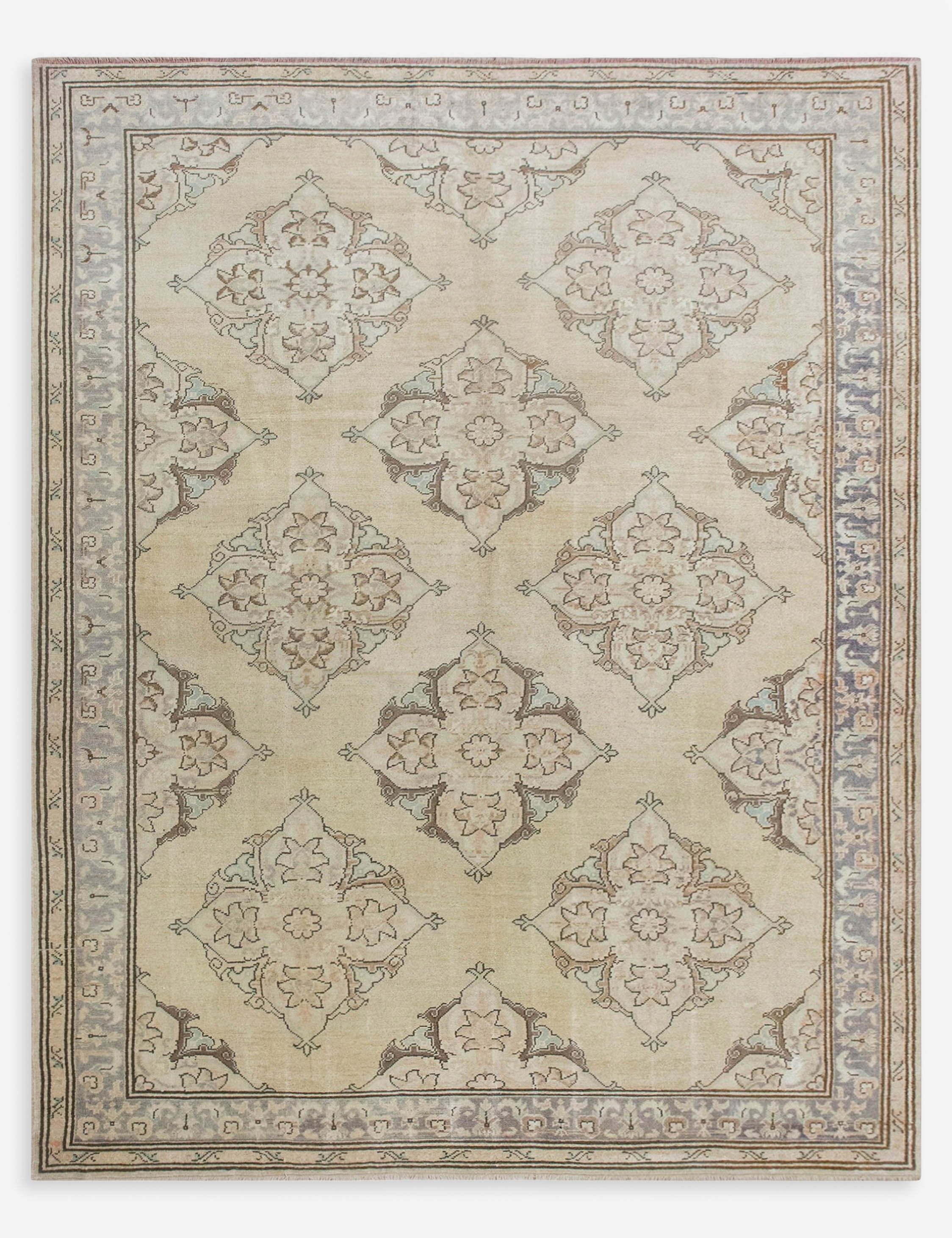 Lulu and Georgia Vintage Turkish Hand-Knotted Wool Rug No. 588, 6'7" x 9'4"