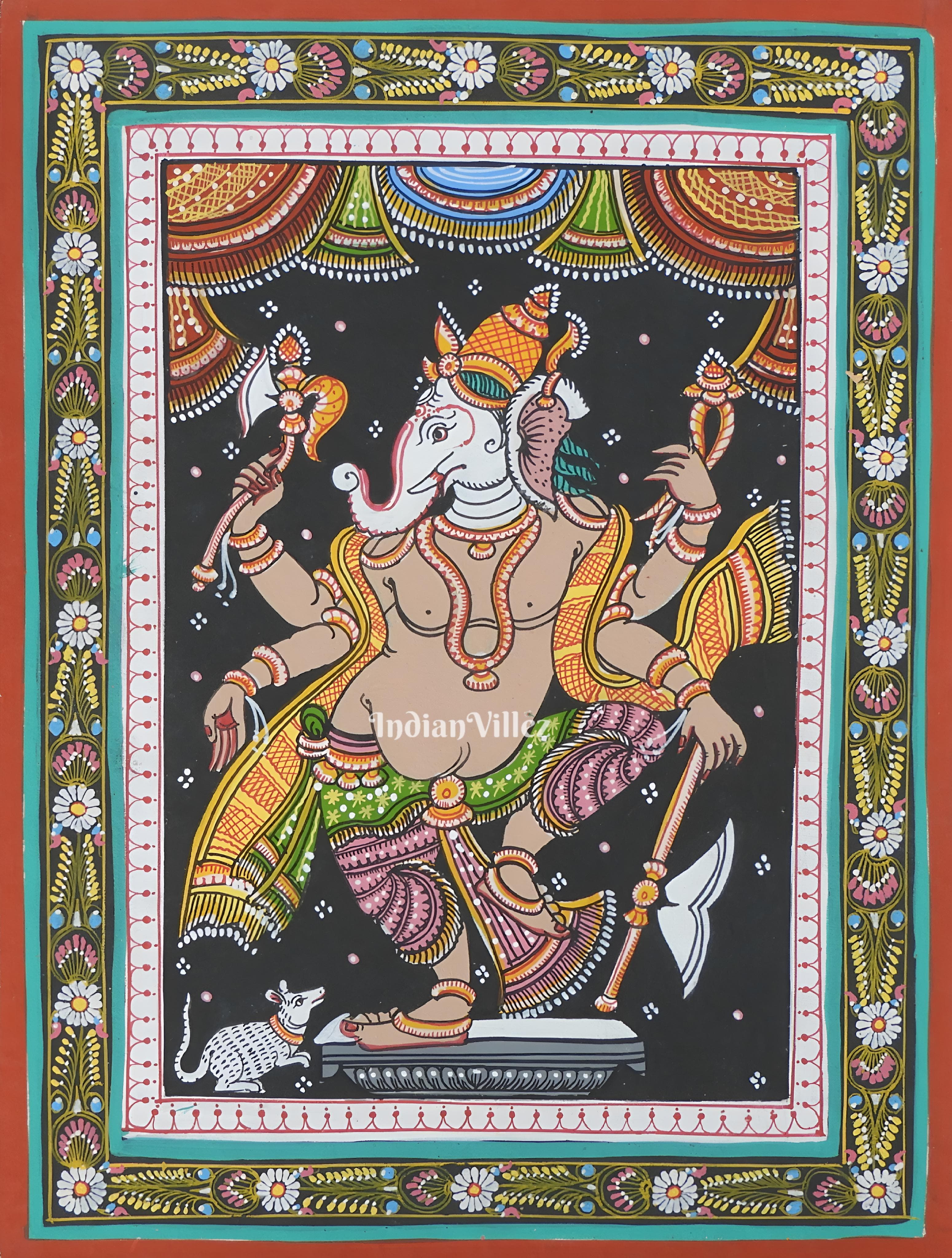 IndianVillèz Shree Ganesh Pattachitra Wall Painting