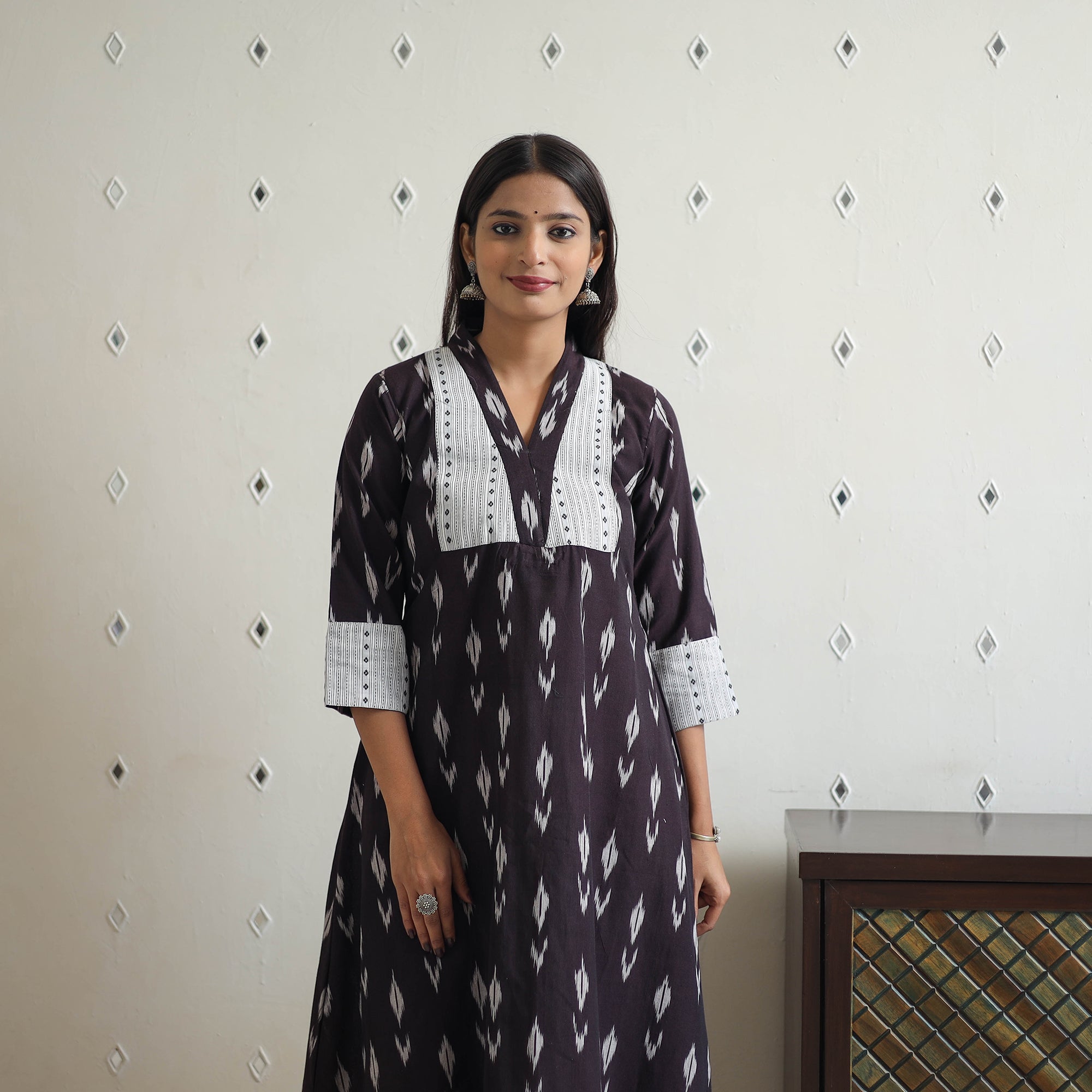 ITOKRI CASUALS Brown - Cotton Pochampally Ikat Kurta 09
