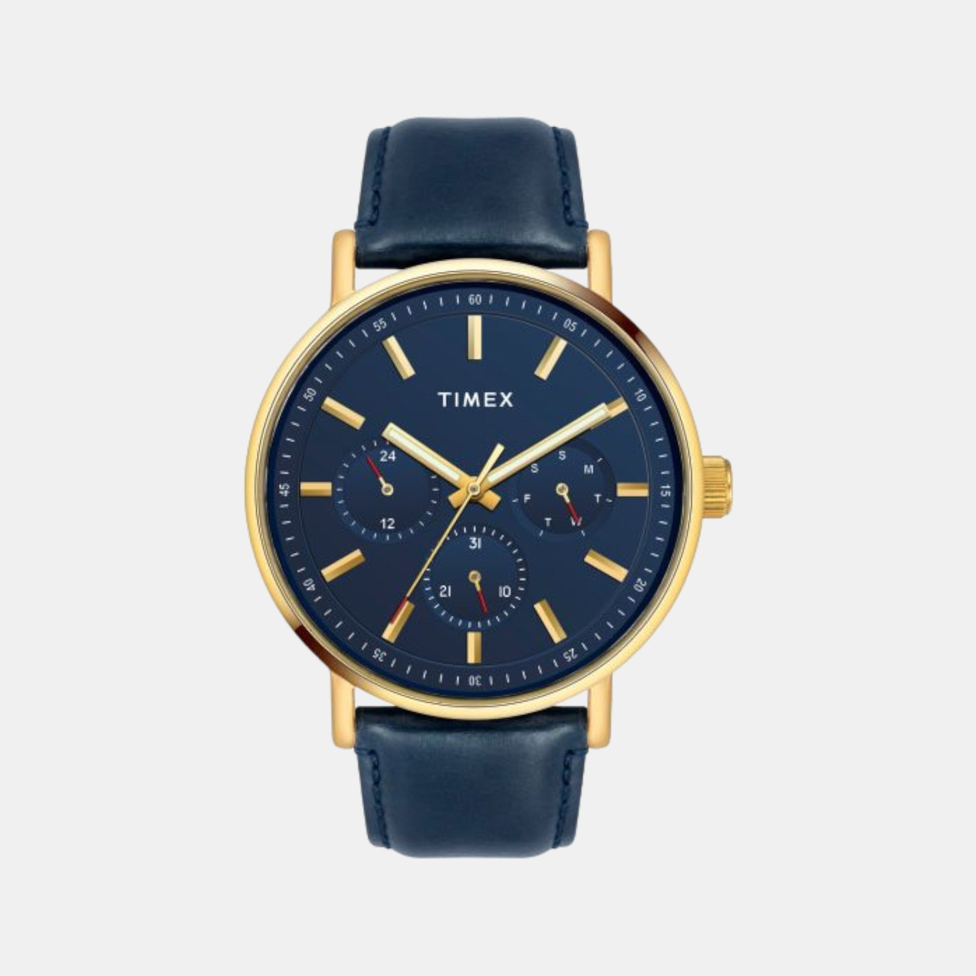 Timex Fashion Men Quartz Blue Dial Chronograph Leather Watch TWEG20016